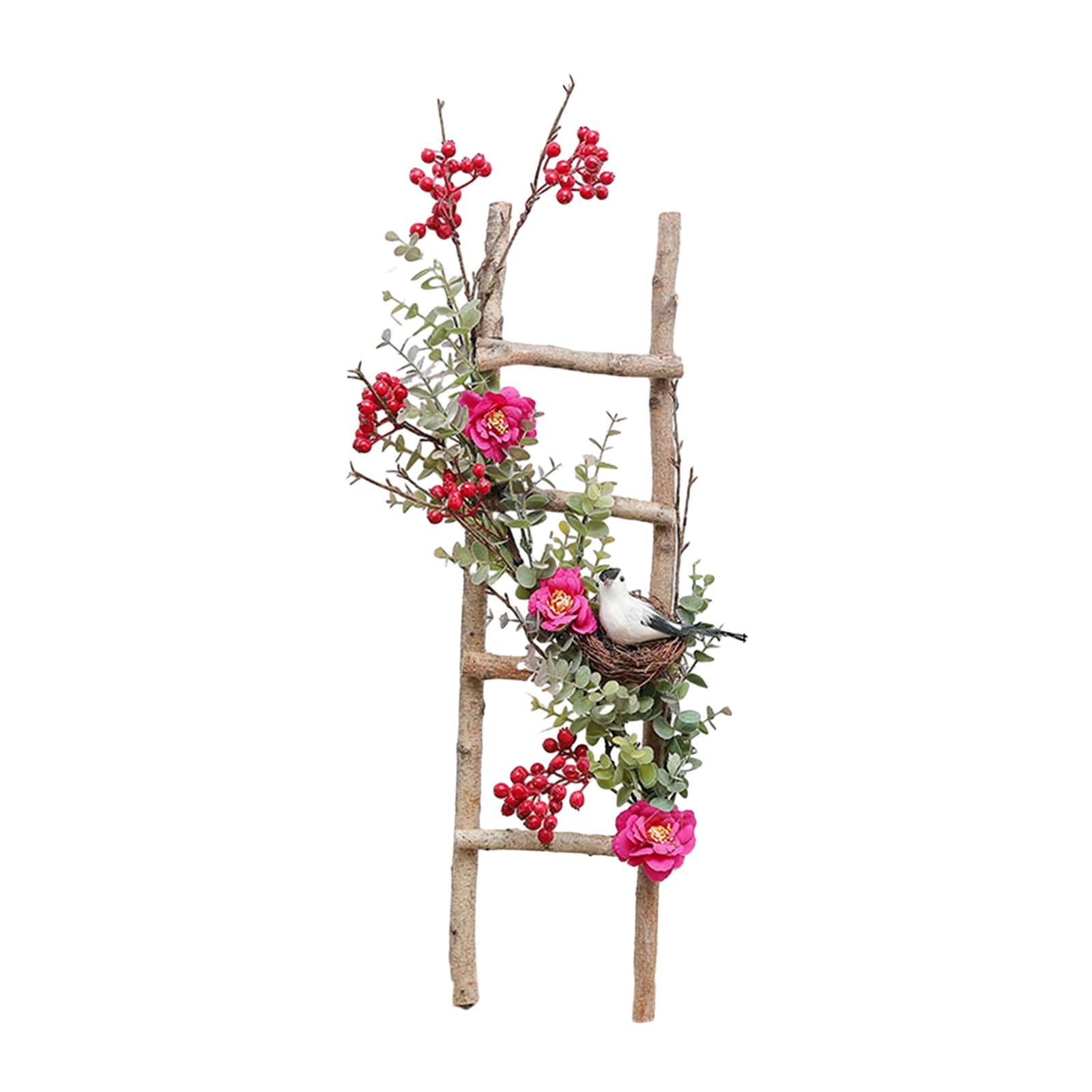Miniature Wood Ladder Scene Layout Garden Ladder for Bar Farmhouse Courtyard Style A