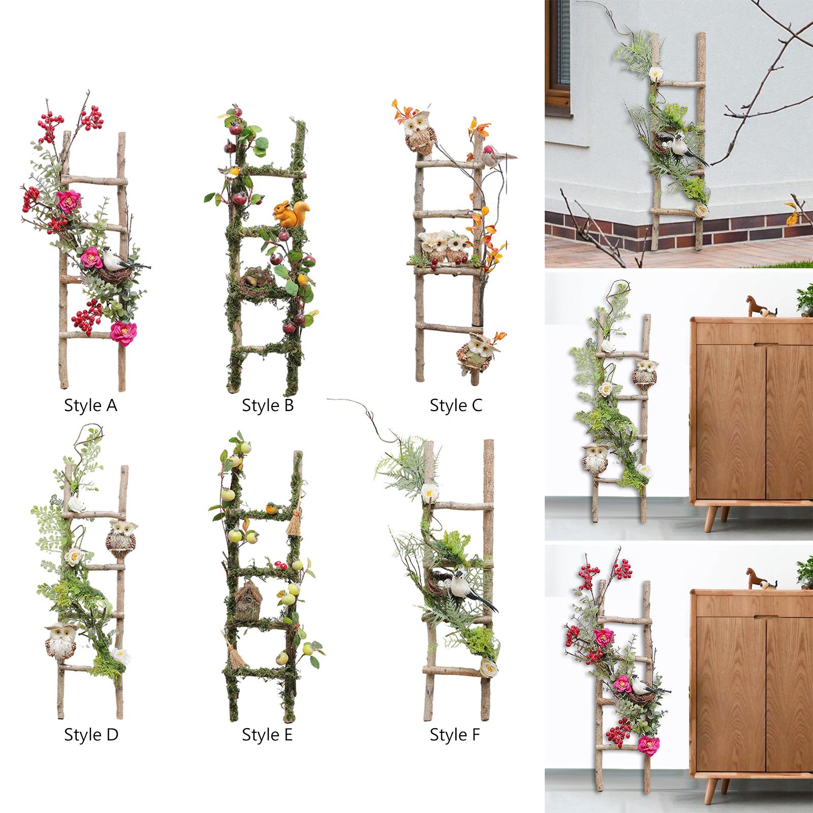 Miniature Wood Ladder Scene Layout Garden Ladder for Bar Farmhouse Courtyard Style A
