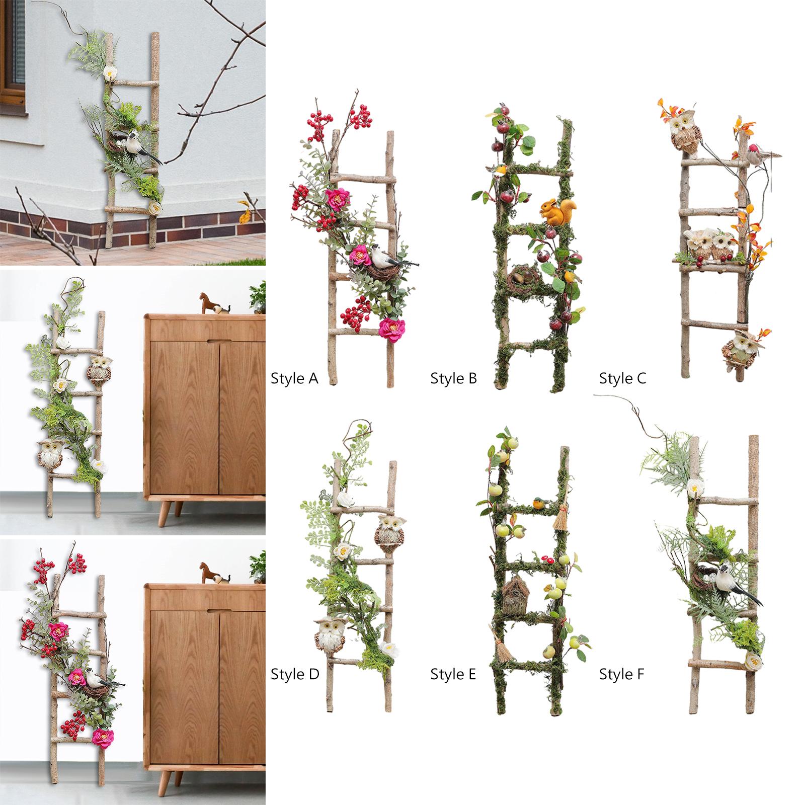 Miniature Wood Ladder Scene Layout Garden Ladder for Bar Farmhouse Courtyard Style A