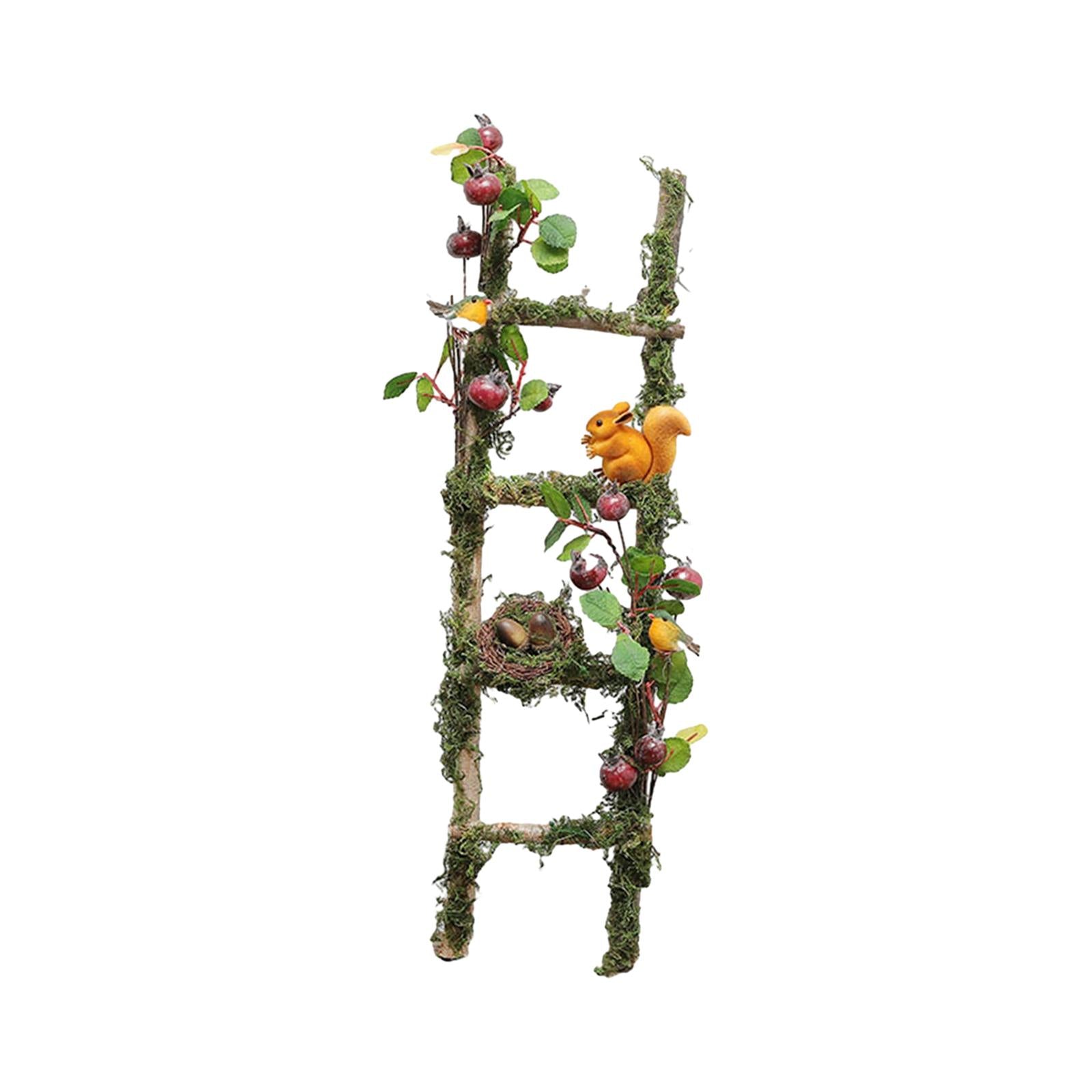 Miniature Wood Ladder Scene Layout Garden Ladder for Bar Farmhouse Courtyard Style B