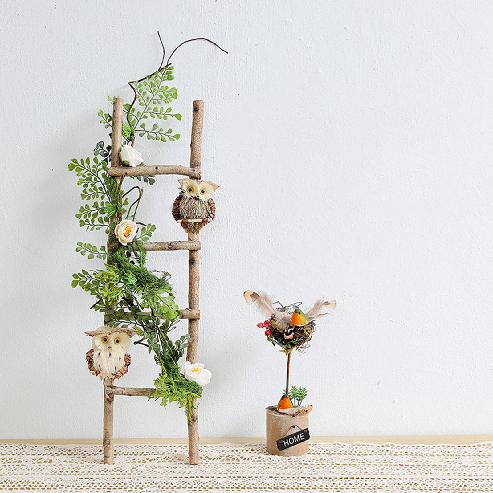 Miniature Wood Ladder Scene Layout Garden Ladder for Bar Farmhouse Courtyard Style C