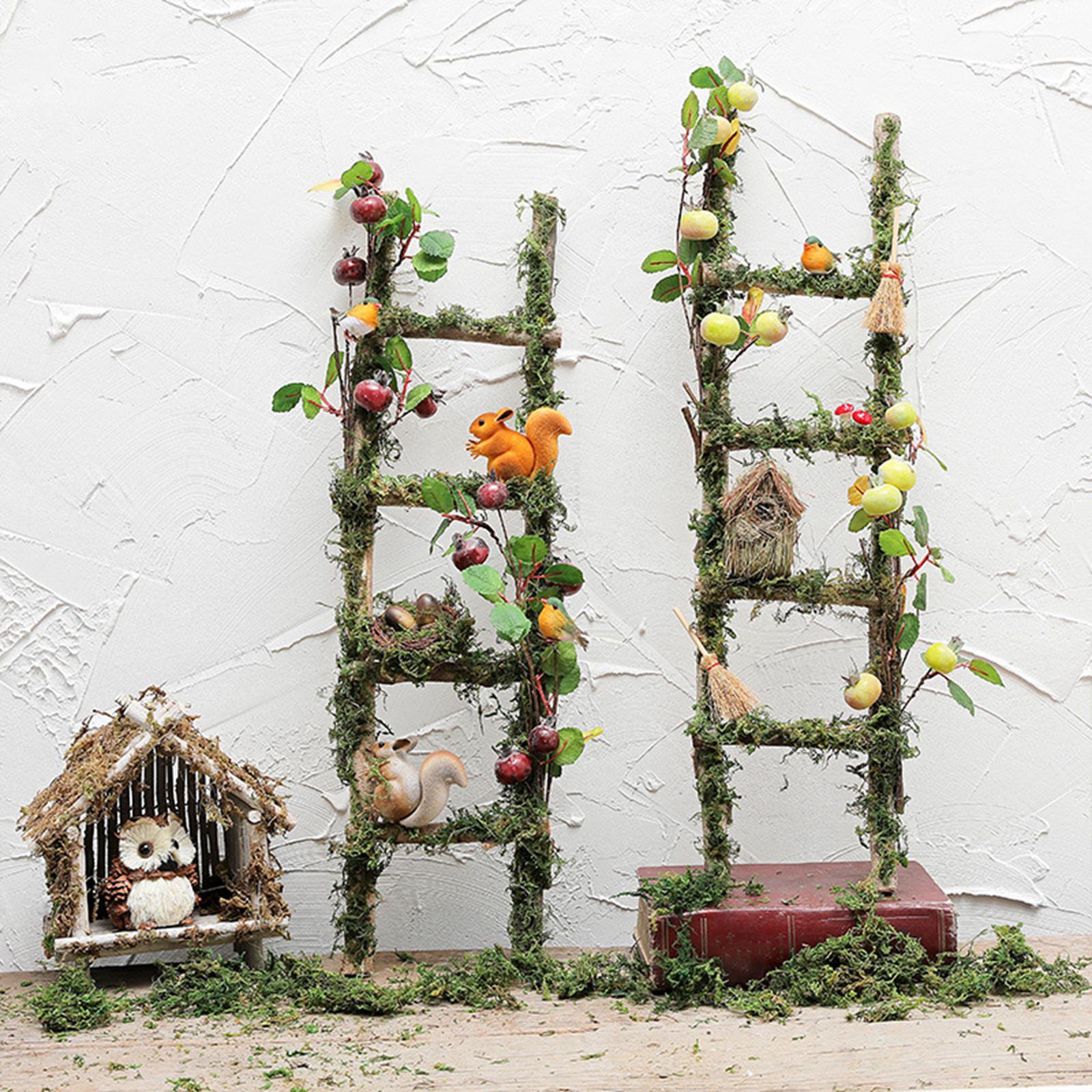 Miniature Wood Ladder Scene Layout Garden Ladder for Bar Farmhouse Courtyard Style F
