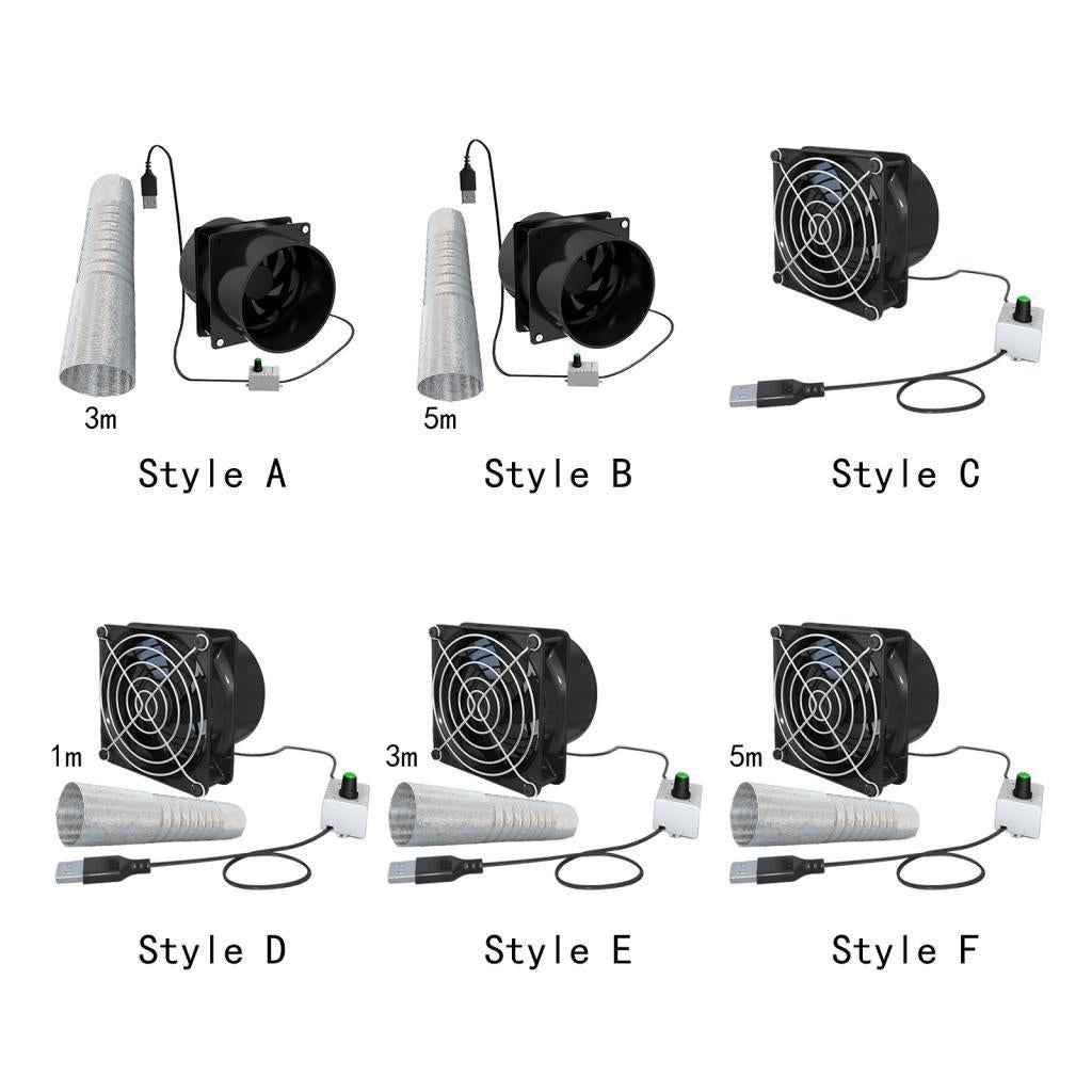 Exhaust Fan Yacht Energy Saving Portable Ventilator for Window Toilets Attic Dual Fan 3M Tube