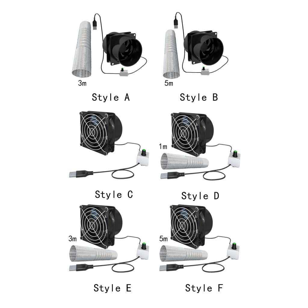 Exhaust Fan Yacht Energy Saving Portable Ventilator for Window Toilets Attic Dual Fan 3M Tube