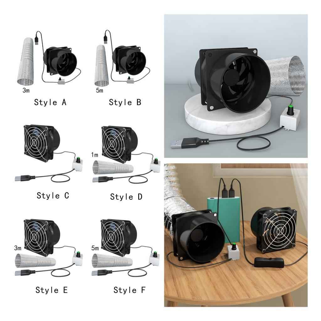 Exhaust Fan Yacht Energy Saving Portable Ventilator for Window Toilets Attic Dual Fan 3M Tube