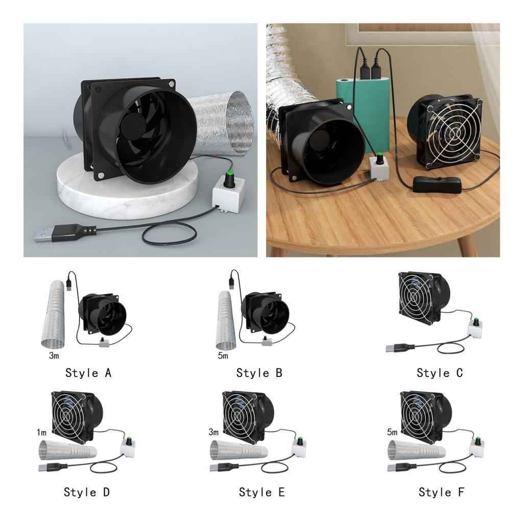Exhaust Fan Yacht Energy Saving Portable Ventilator for Window Toilets Attic Dual Fan 3M Tube