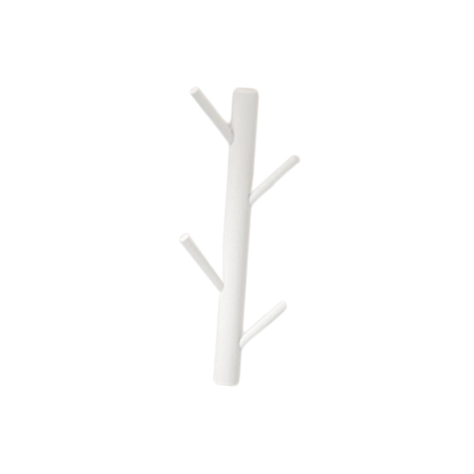 Wall Mounted Clothing Rack Wall Clothing Hanger for Front Door Bathroom Entryway 4 Hook White