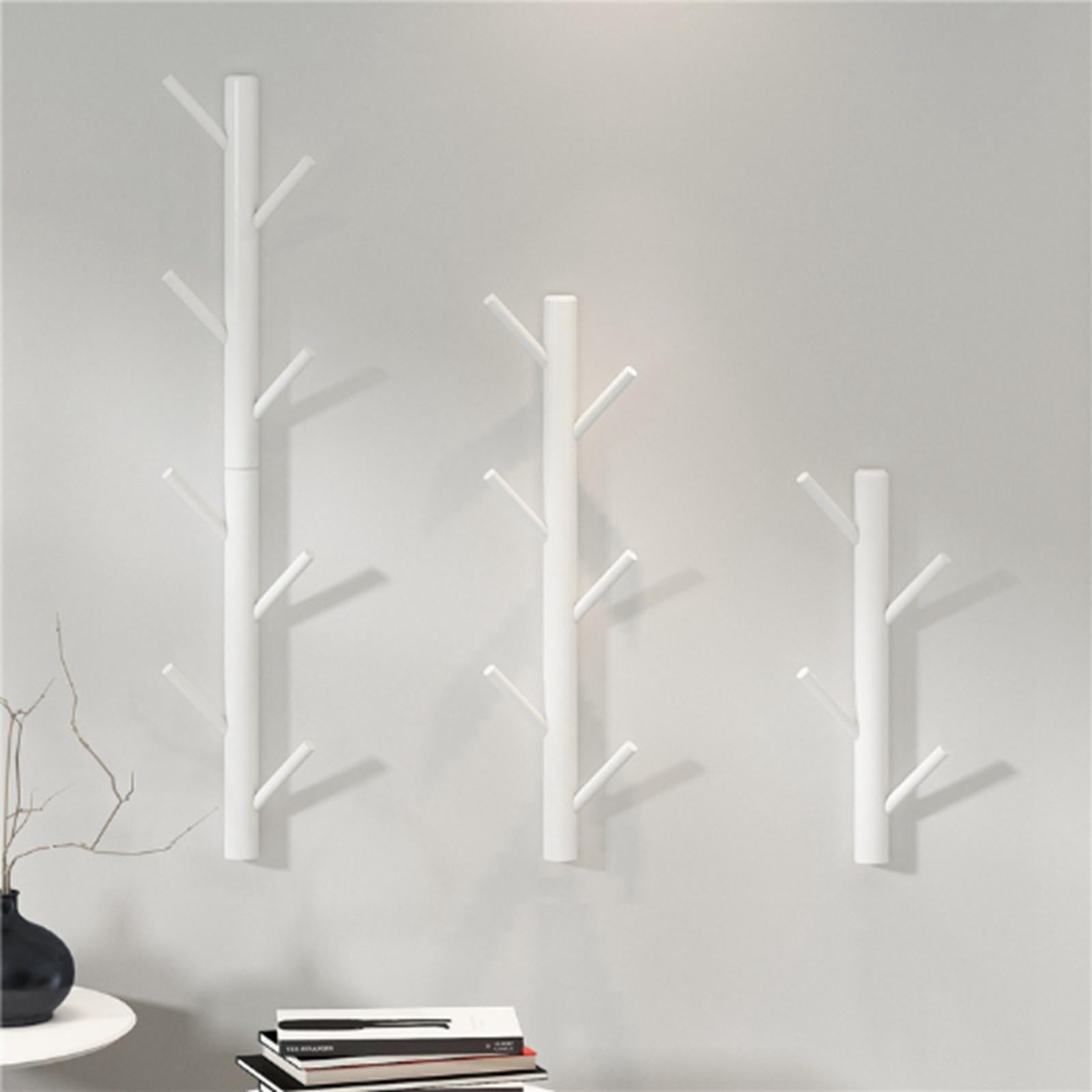 Wall Mounted Clothing Rack Wall Clothing Hanger for Front Door Bathroom Entryway 6 Hook Wood Color