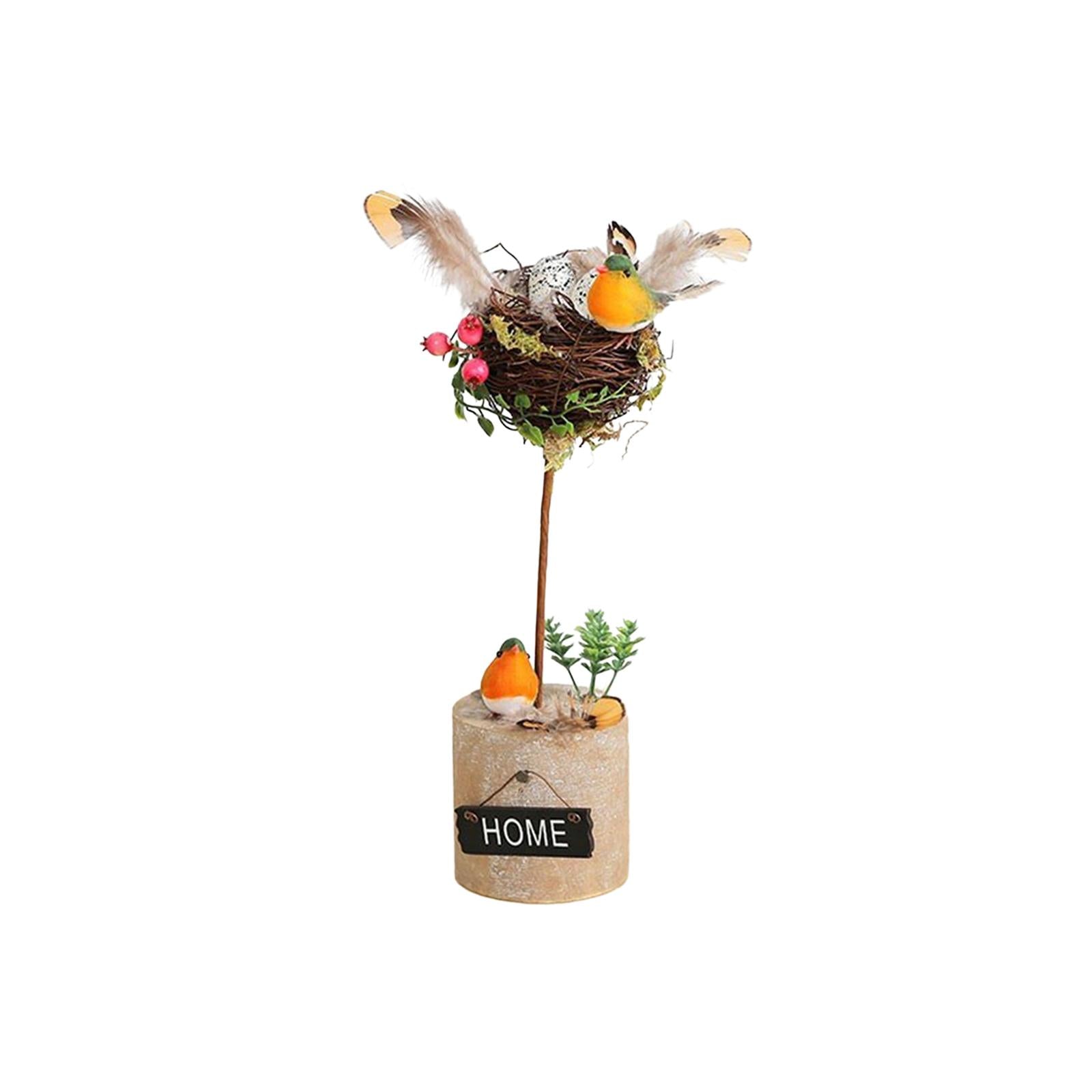 Simulated Bird Nest Mini Birds Nest Birds Landscape Decoration for Courtyard