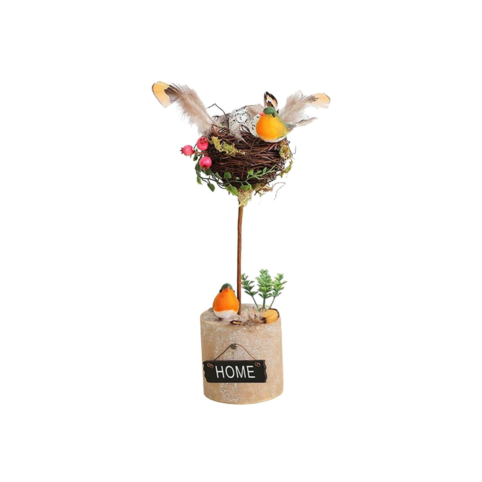 Simulated Bird Nest Mini Birds Nest Birds Landscape Decoration for Courtyard