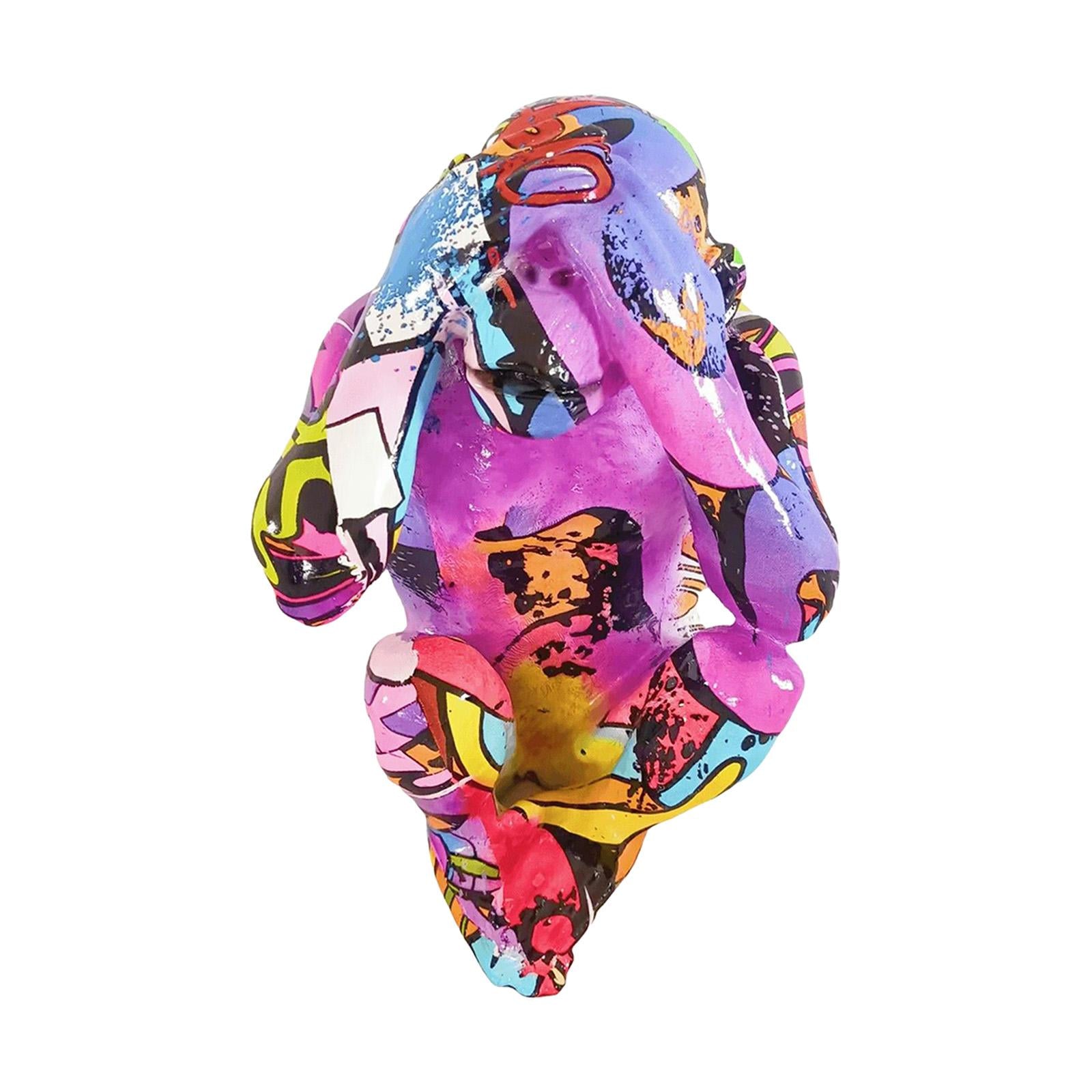 Graffiti Gorilla Statue Stand Artwork Home Decorations for Room Table Office Do not see