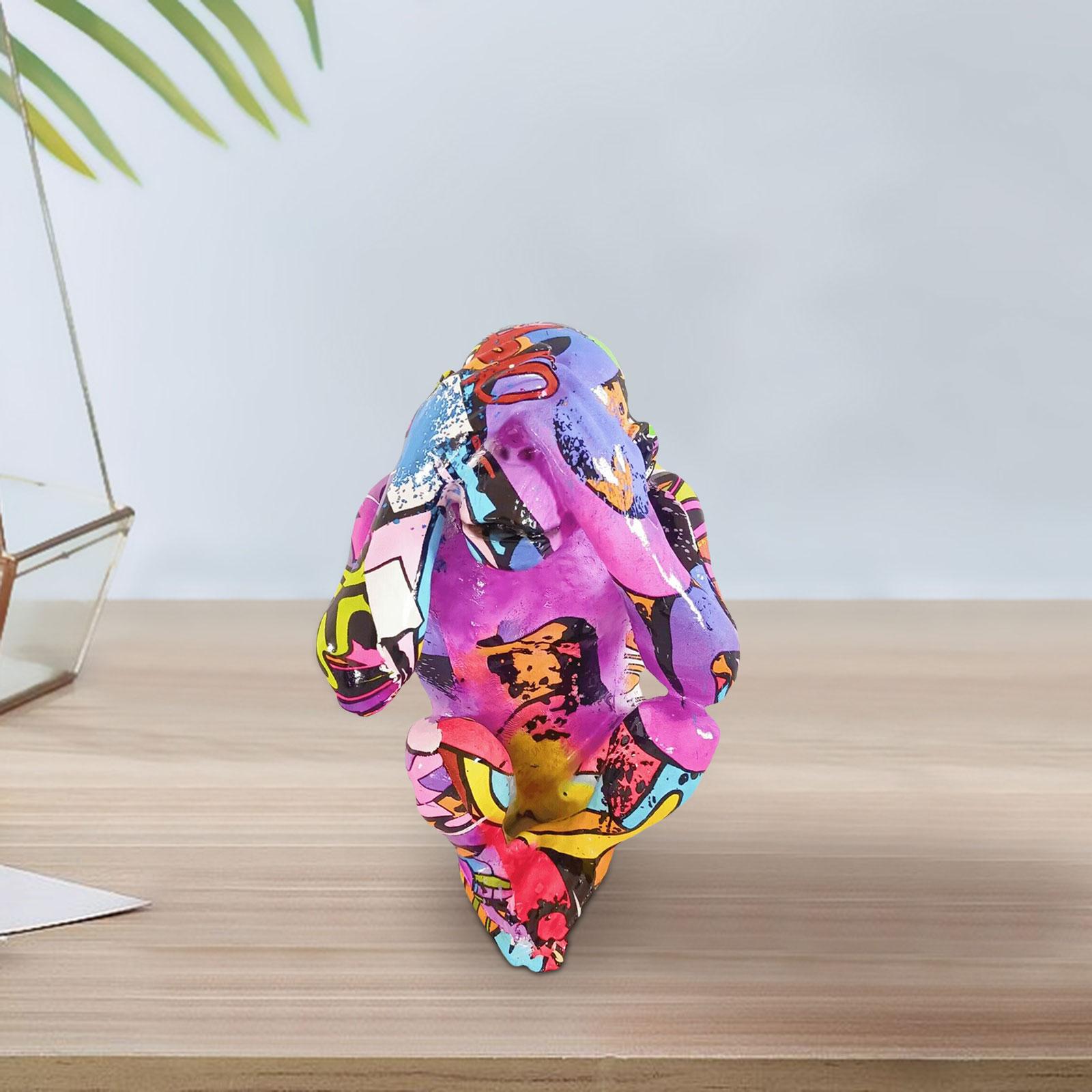Graffiti Gorilla Statue Stand Artwork Home Decorations for Room Table Office Do not see