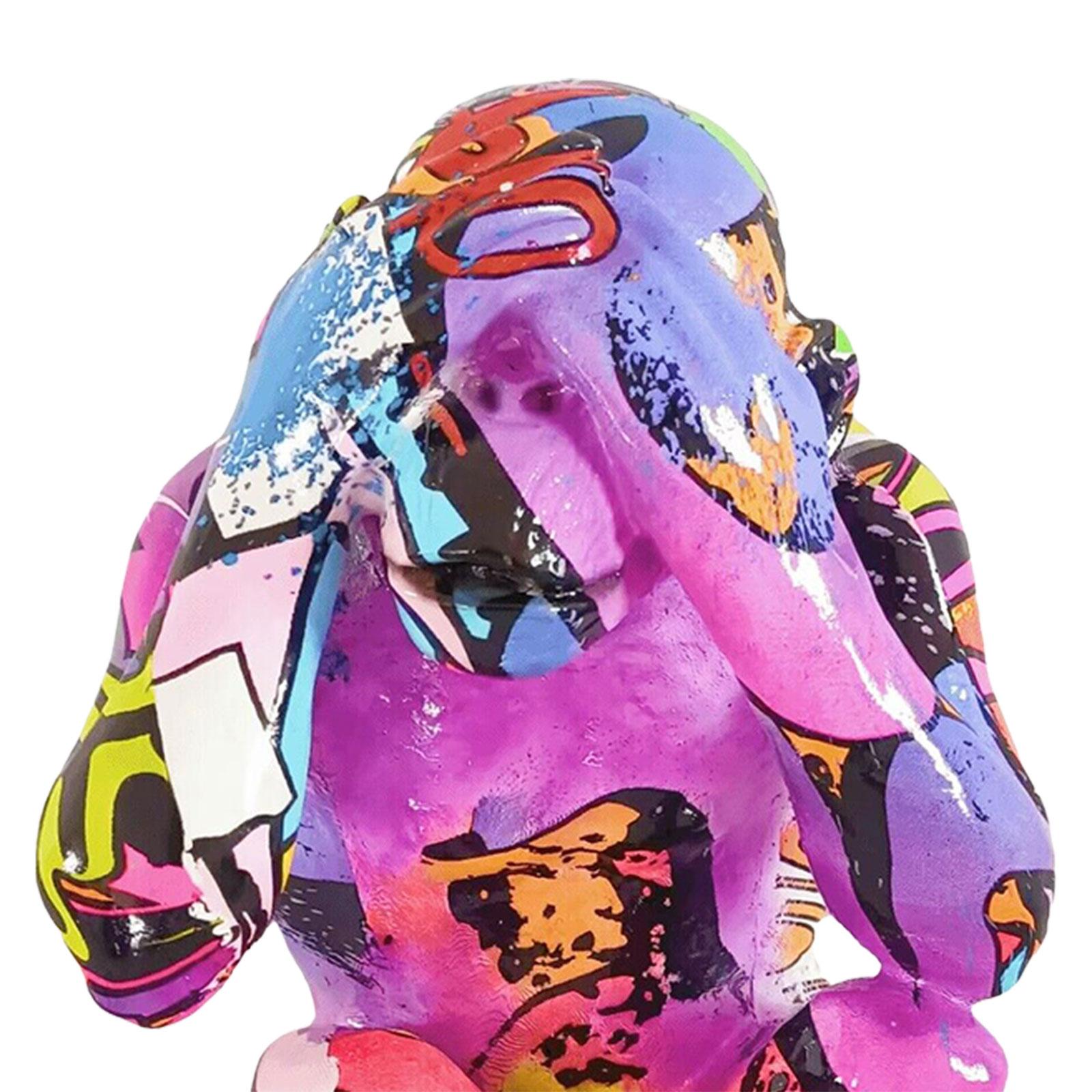 Graffiti Gorilla Statue Stand Artwork Home Decorations for Room Table Office Do not see