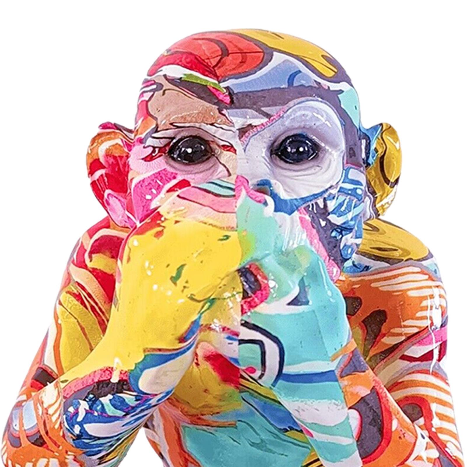 Graffiti Animal Statue Modern Resin Gorilla Graffiti for Bedroom Office Desk Do not say