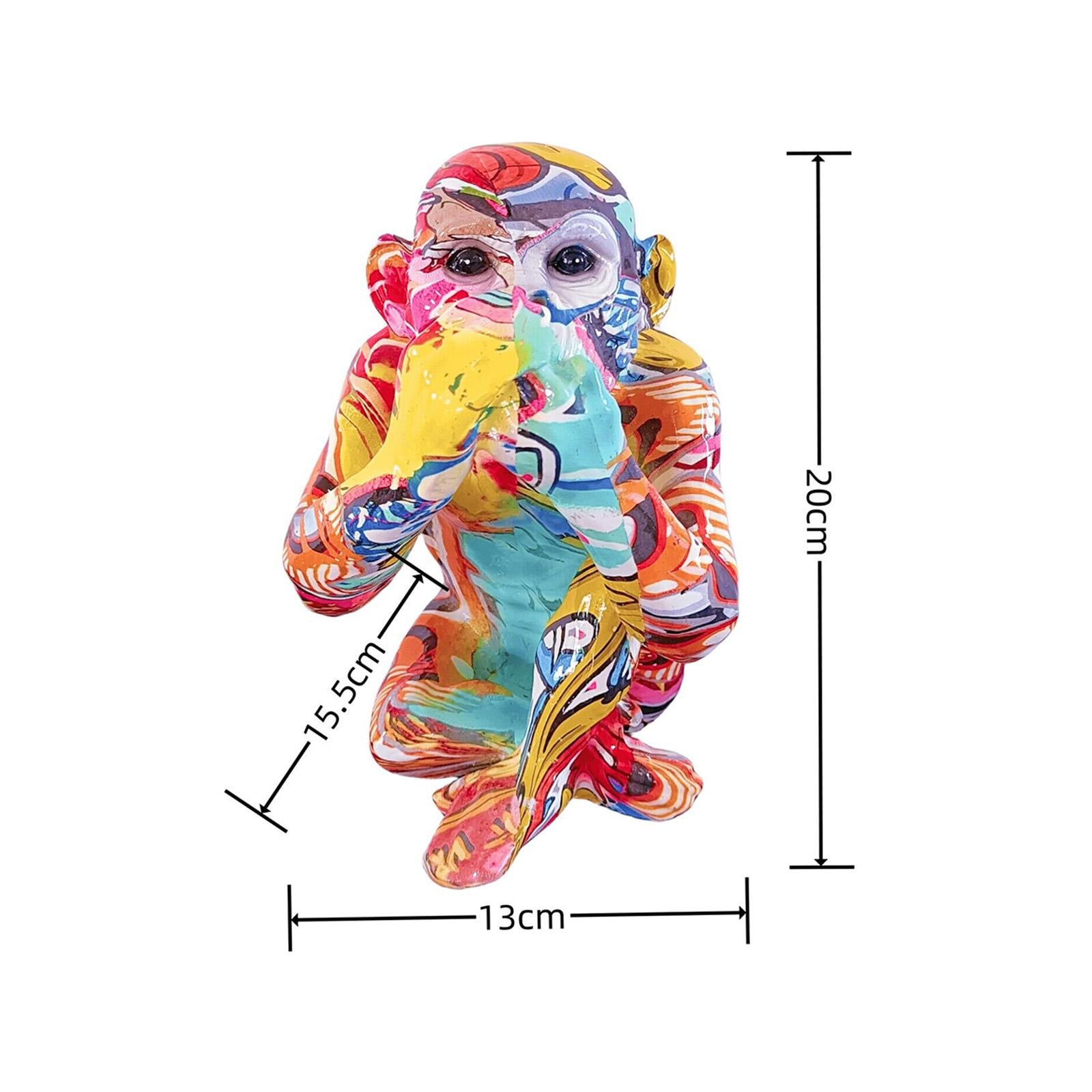 Graffiti Animal Statue Modern Resin Gorilla Graffiti for Bedroom Office Desk Do not say
