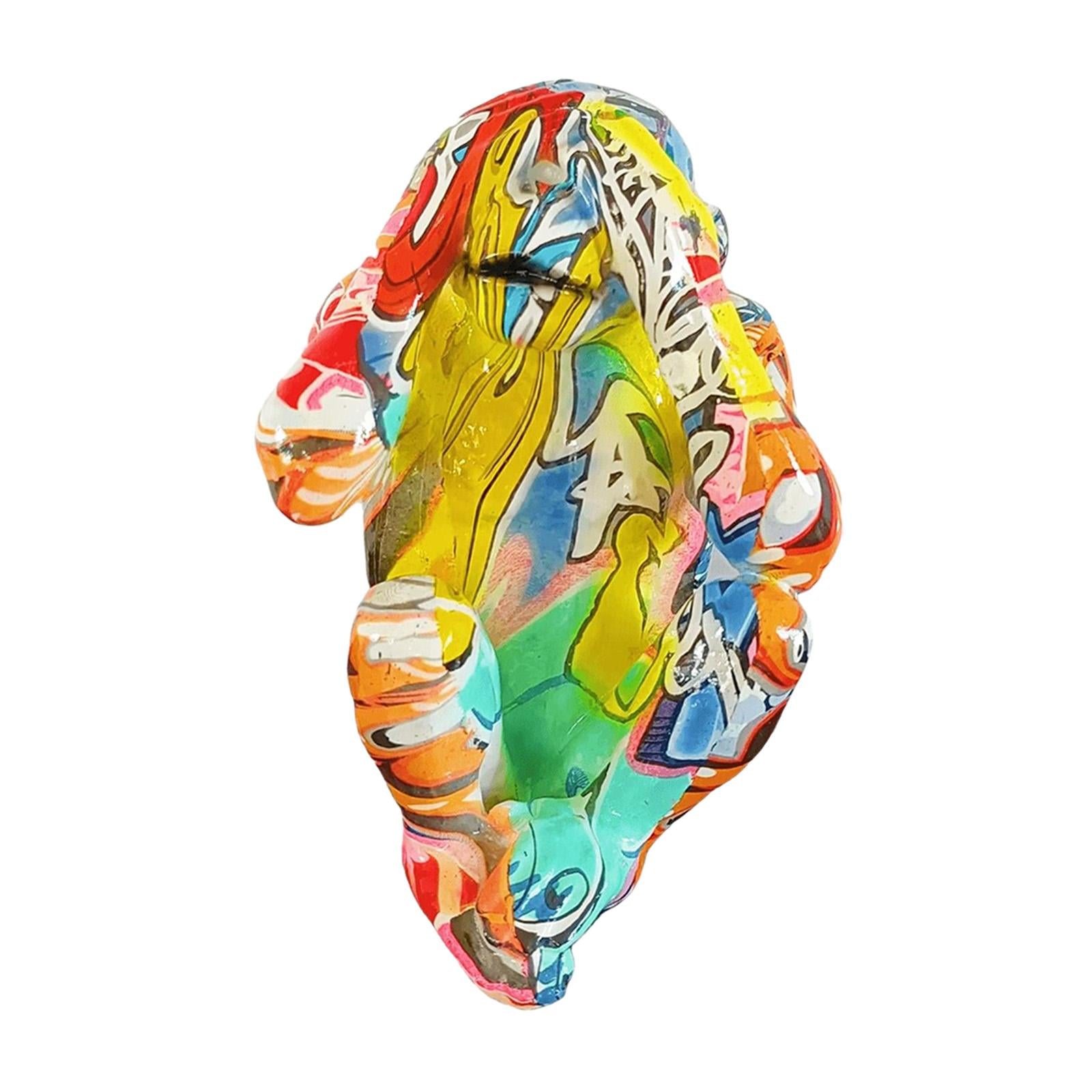 Graffiti Animal Statue Modern Resin Gorilla Graffiti for Bedroom Office Desk Do not see