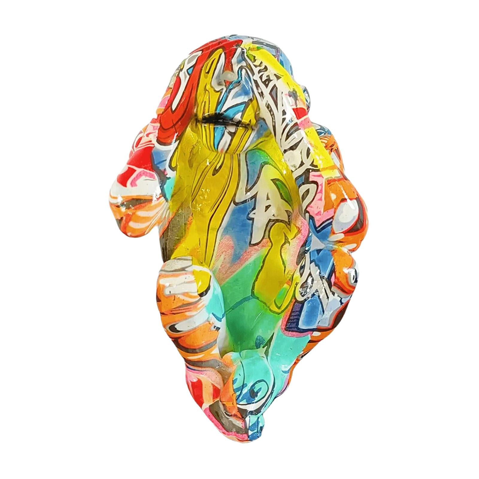 Graffiti Animal Statue Modern Resin Gorilla Graffiti for Bedroom Office Desk Do not see