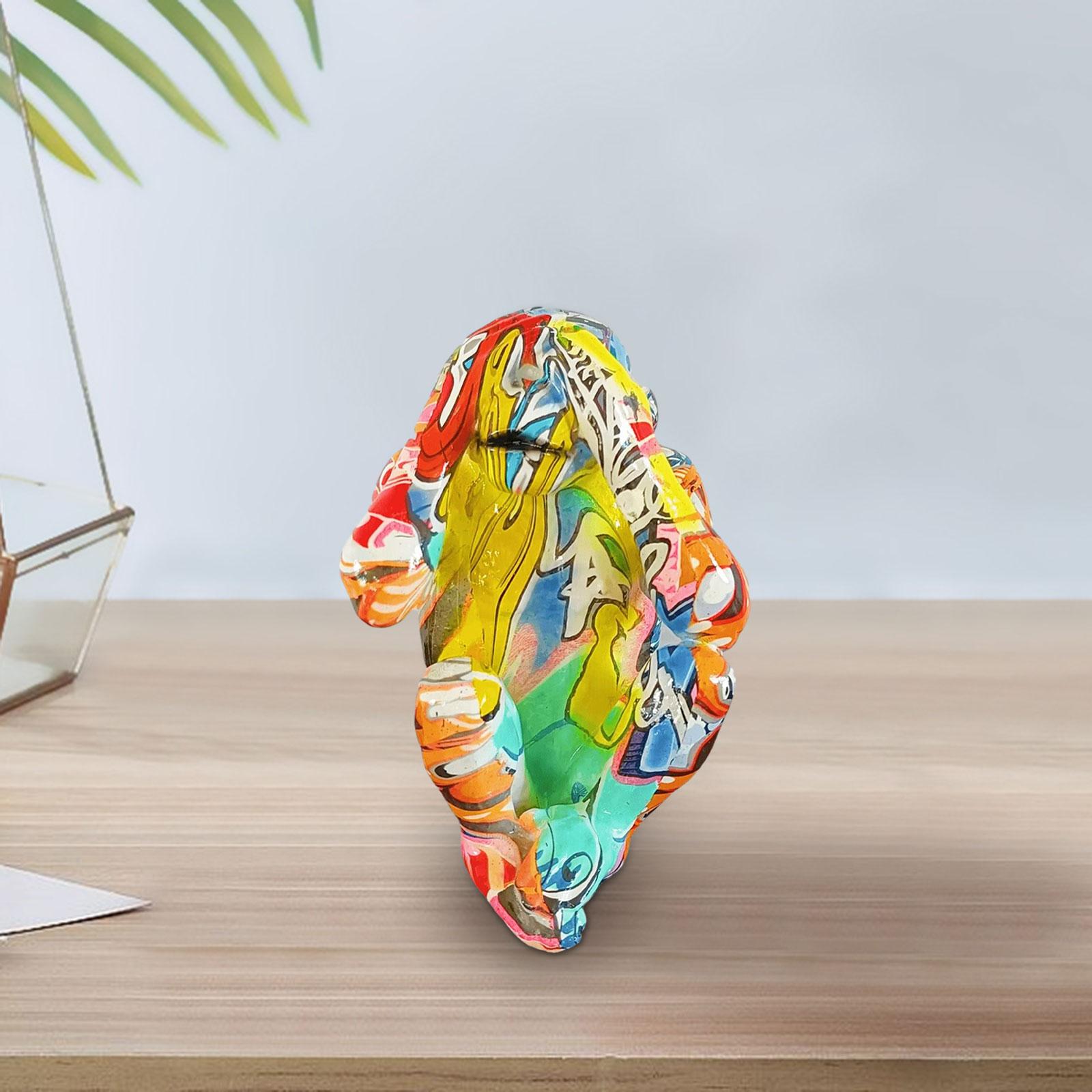 Graffiti Animal Statue Modern Resin Gorilla Graffiti for Bedroom Office Desk Do not see
