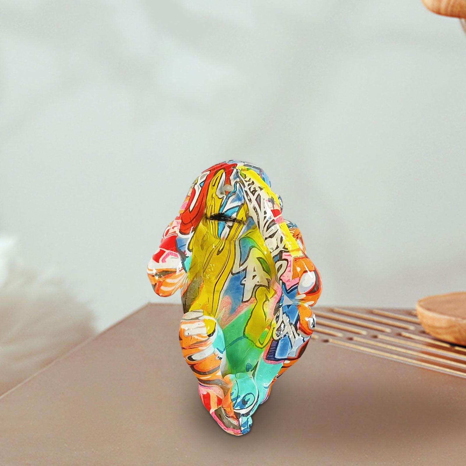 Graffiti Animal Statue Modern Resin Gorilla Graffiti for Bedroom Office Desk Do not see