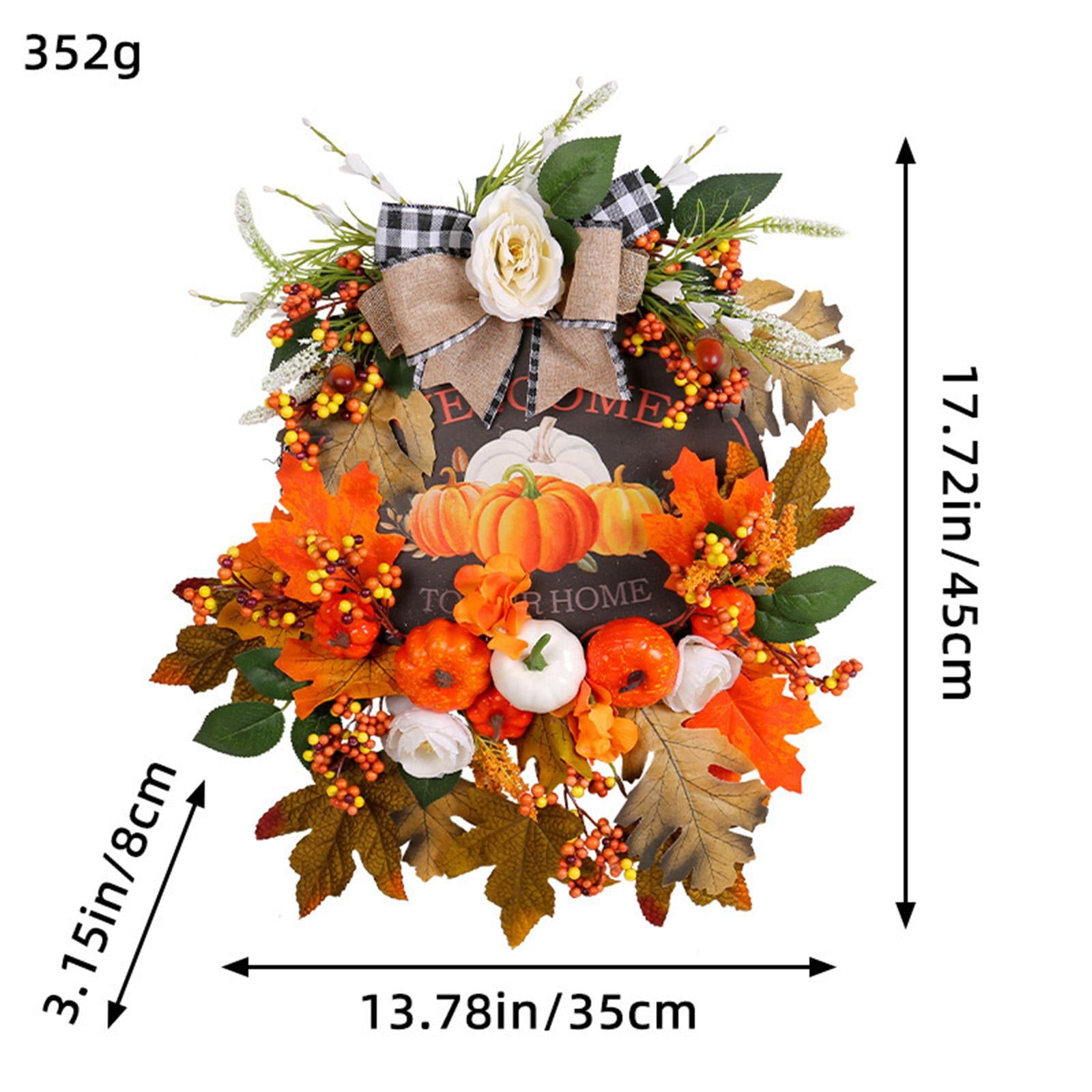 Harvest Fall Wreath Pumpkin Hanger Thanksgiving Wreath for Porch Home Party