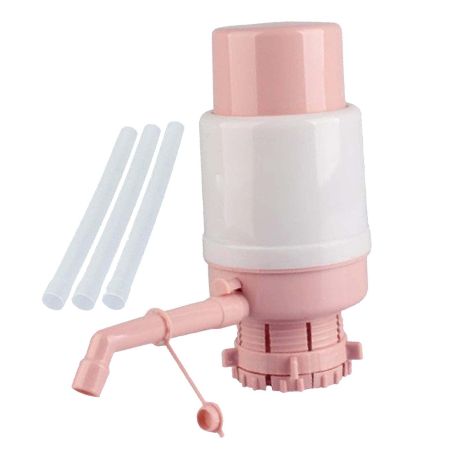 Manual Press Water Bottles Pump Universal Portable for Office Sturdy Compact Pink