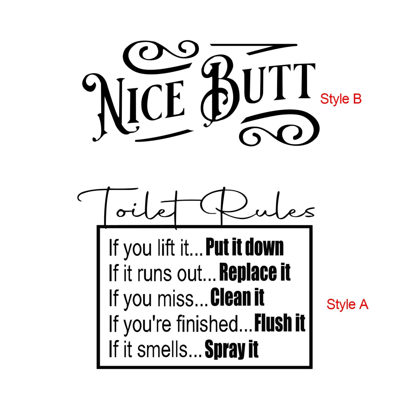 Toilet Sticker DIY Art Removable Bathroom Toilet for Toilet Furniture Shower Style A