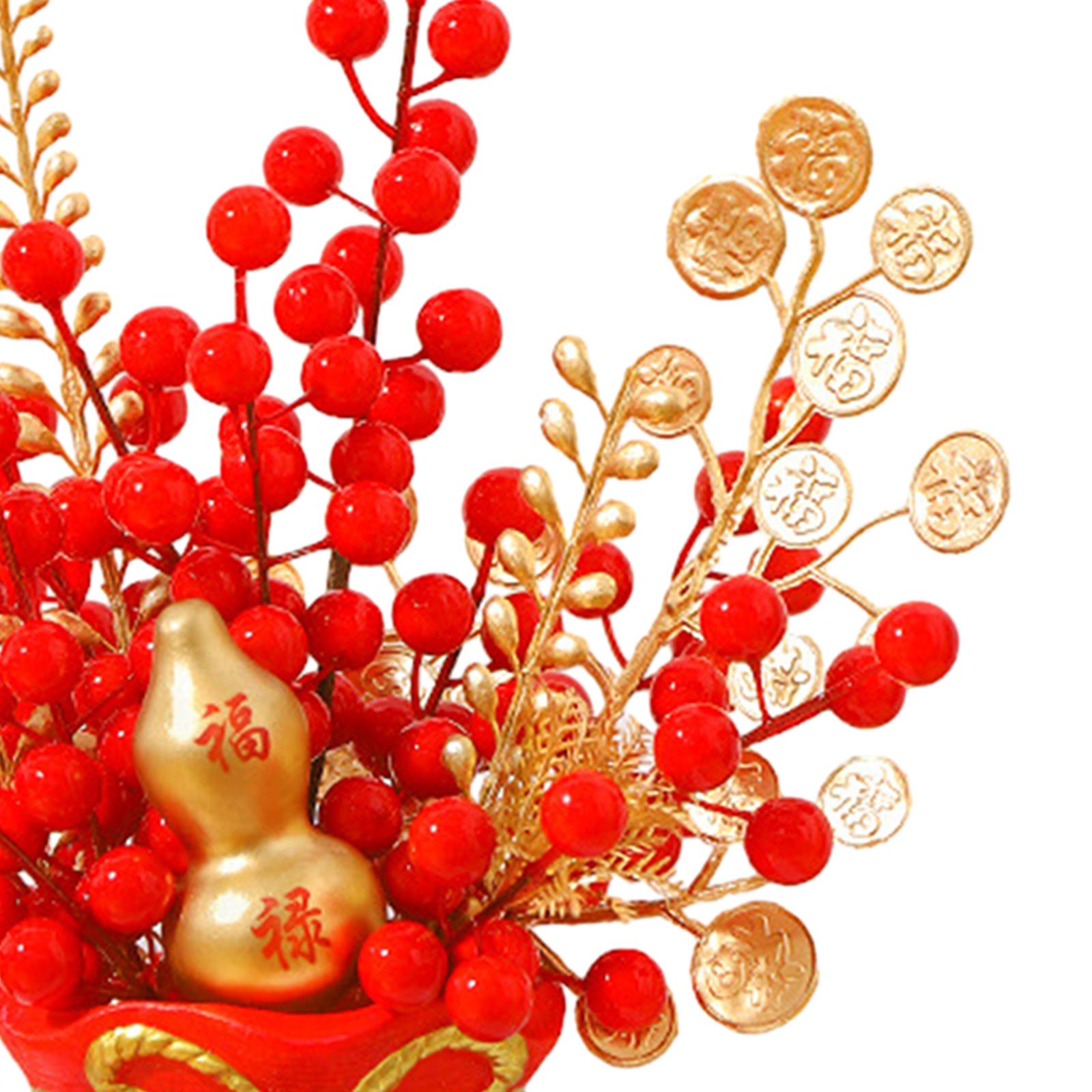 Chinese New Year Feng Shui Treasure Basin Vase Decor Congratulatory Gift Style A