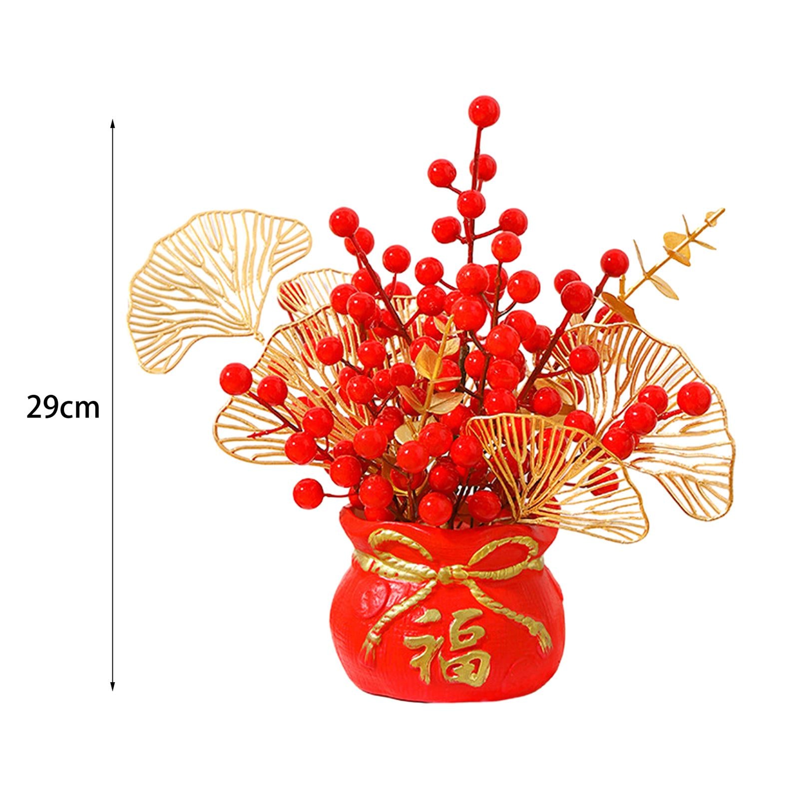 Chinese New Year Feng Shui Treasure Basin Vase Decor Congratulatory Gift Style B