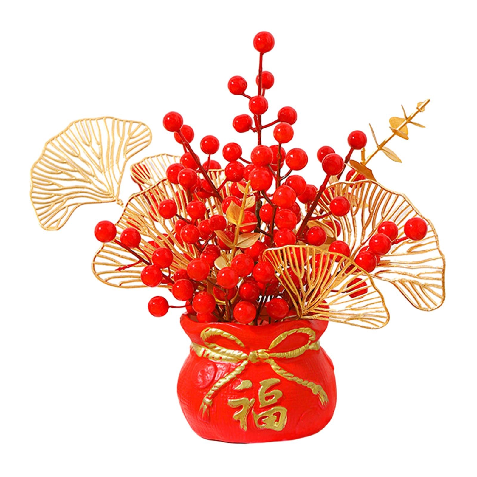 Chinese New Year Feng Shui Treasure Basin Vase Decor Congratulatory Gift Style B