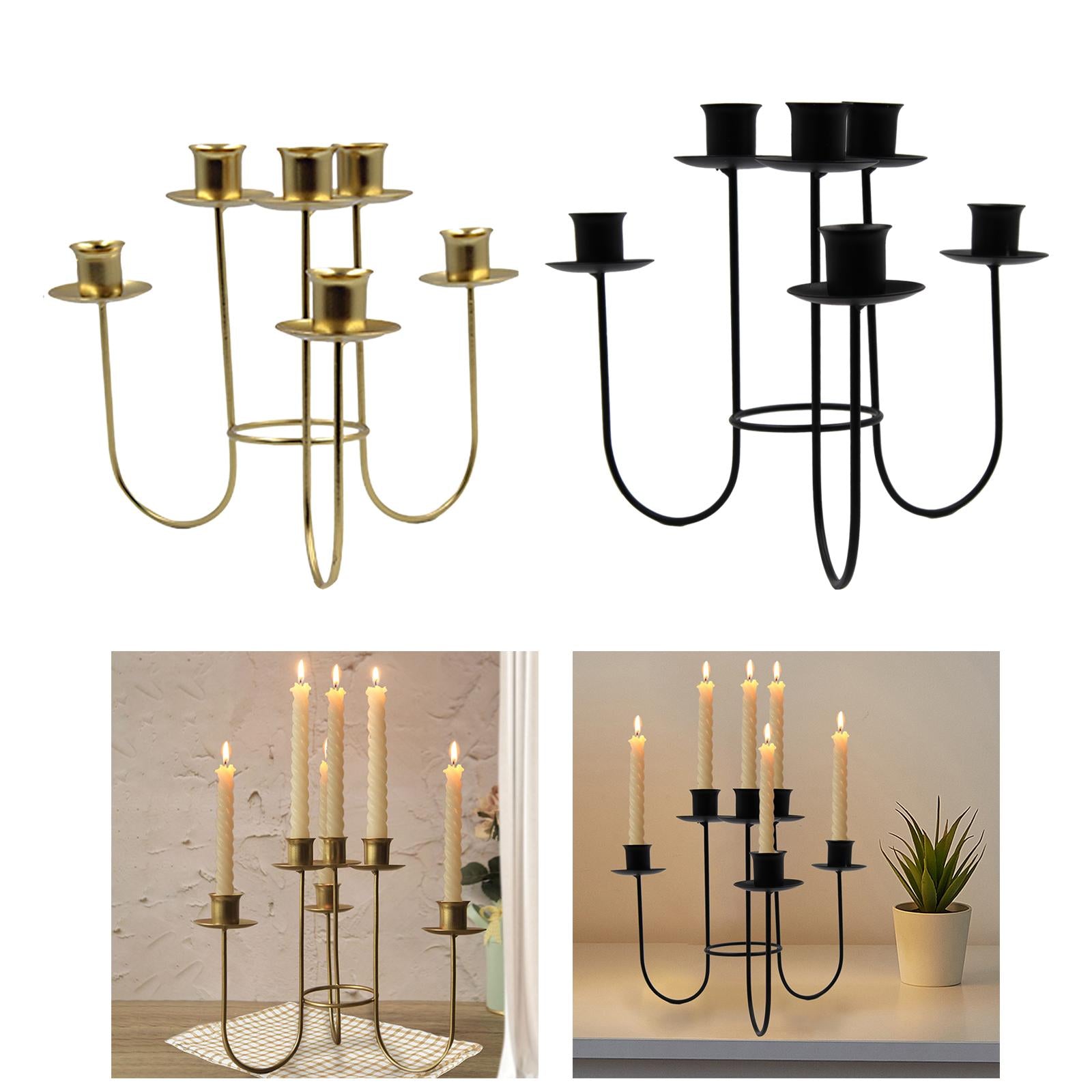 Pillar Candles Candlestick Holder Candle Holder for Wedding Reception Sturdy Golden