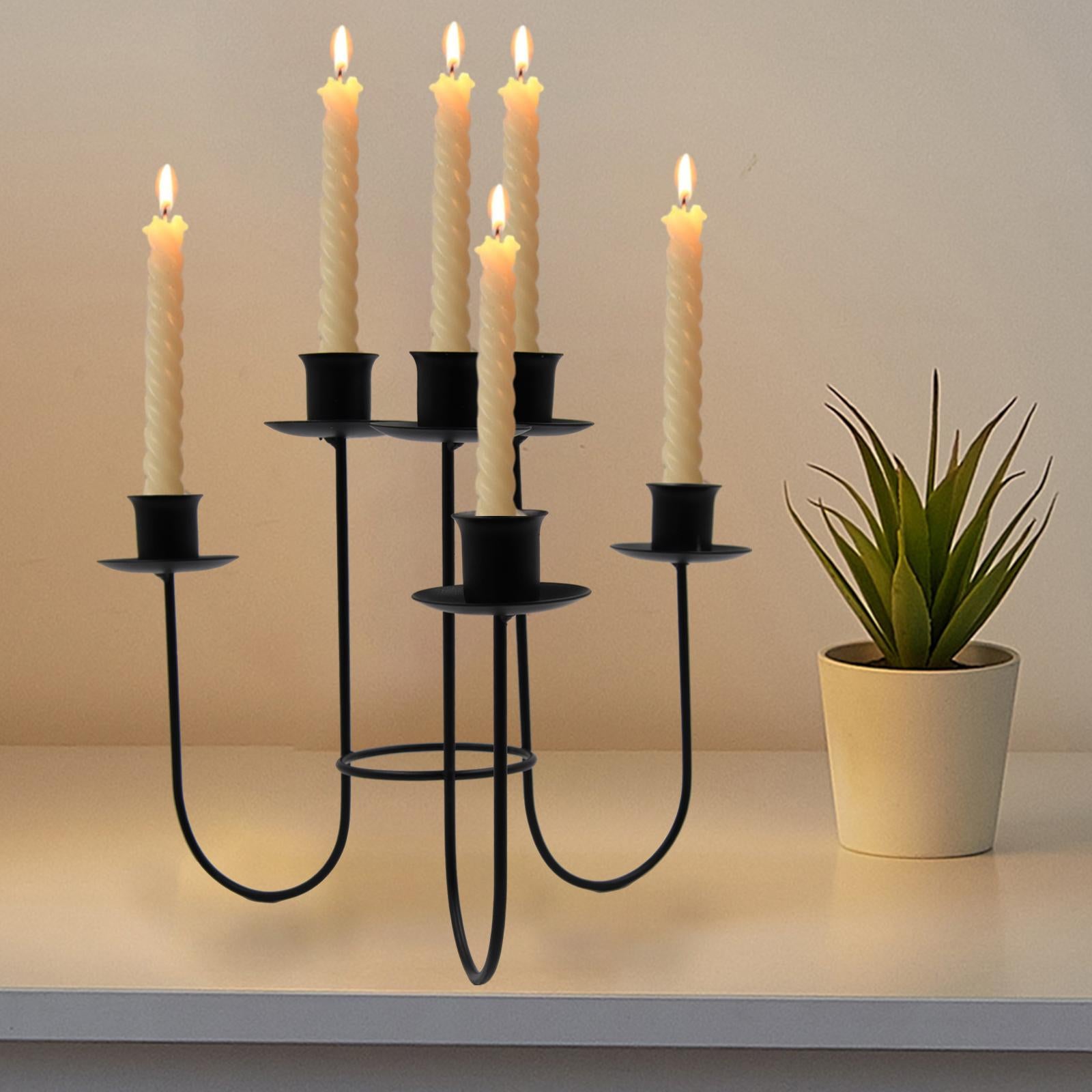 Pillar Candles Candlestick Holder Candle Holder for Wedding Reception Sturdy Black