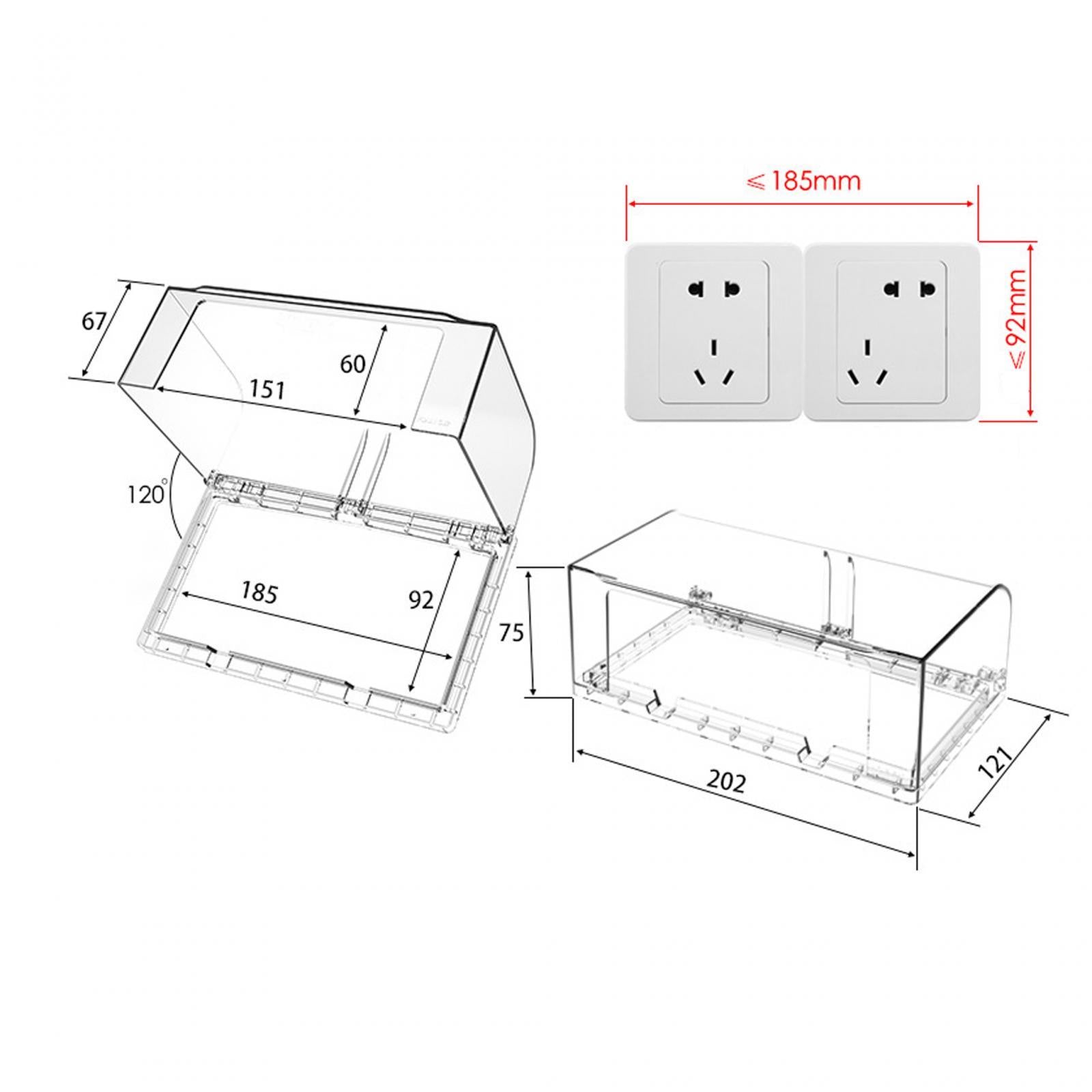 Waterproof 86 Type Switch Box Outlet Plug Cover Adhesive for Bathroom Indoor
