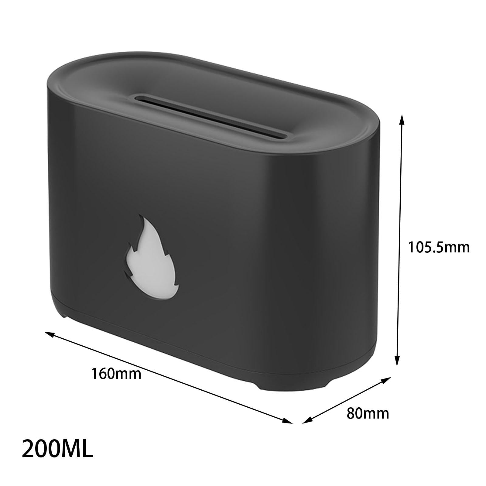 Flame Essential Oil Diffuser Air Humidifier Portable for Home Office Nursery Black