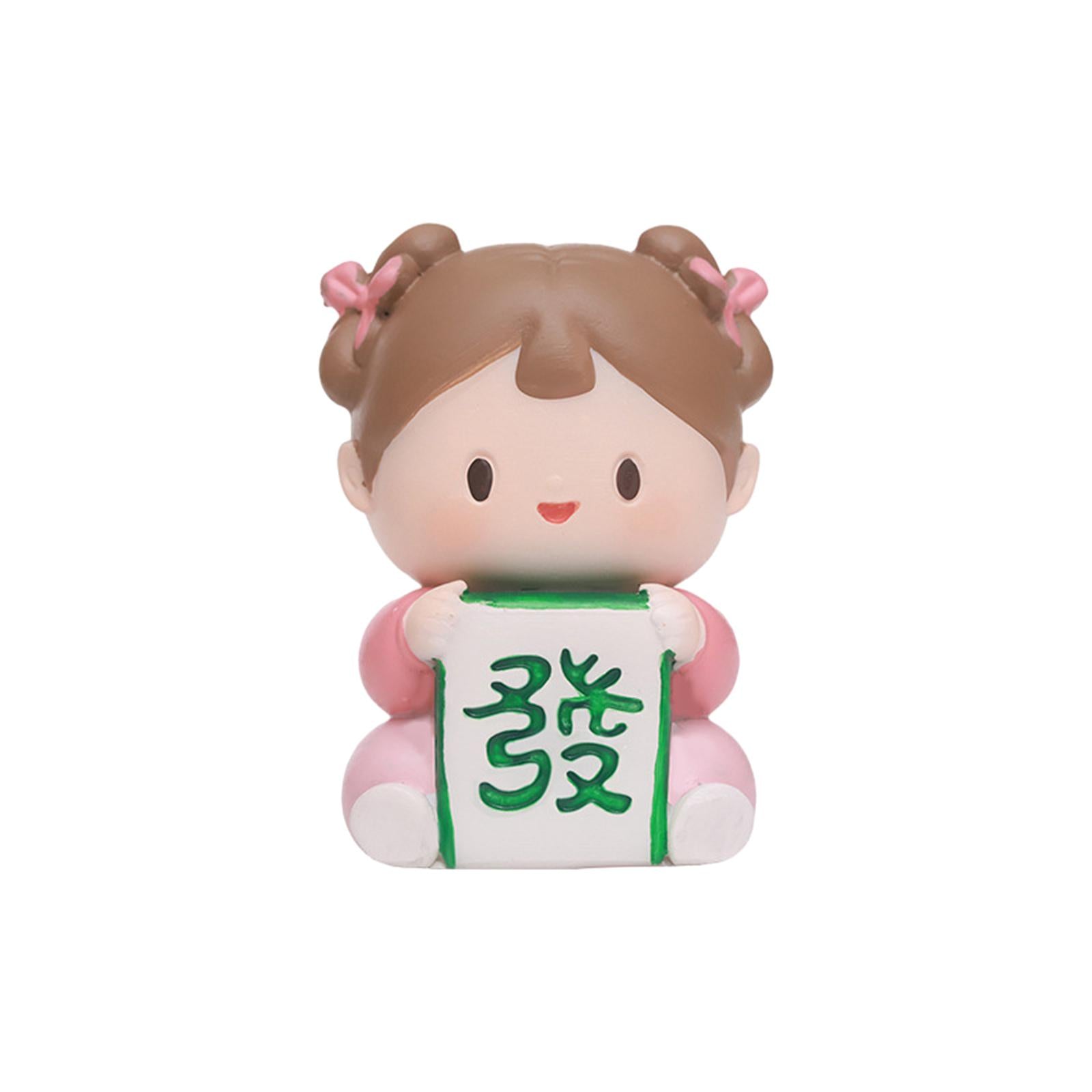 Traditional Chinese Girls Statue Resin Sculpture Cabinet Miniature Figurines 4cmx3.5cmx6cm Chinese Character
