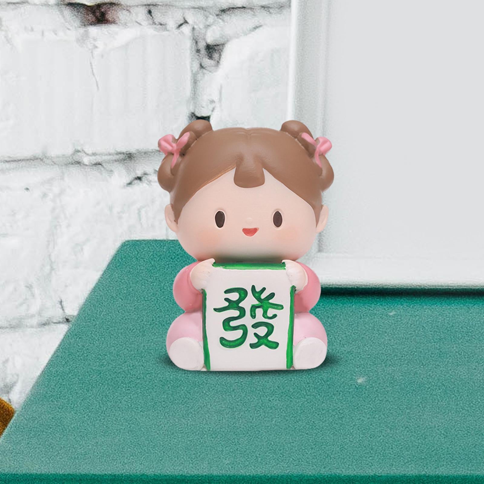 Traditional Chinese Girls Statue Resin Sculpture Cabinet Miniature Figurines 4cmx3.5cmx6cm Chinese Character