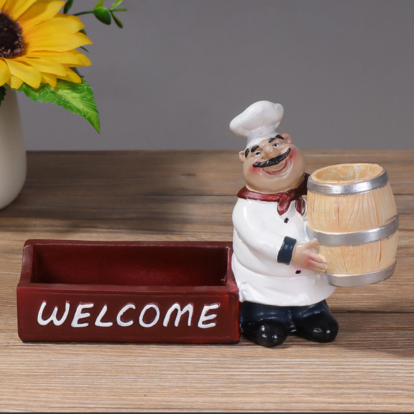 Chef Statue Craft Model Chef Sculpture for Restaurant Counter Top Shop Decor Style G
