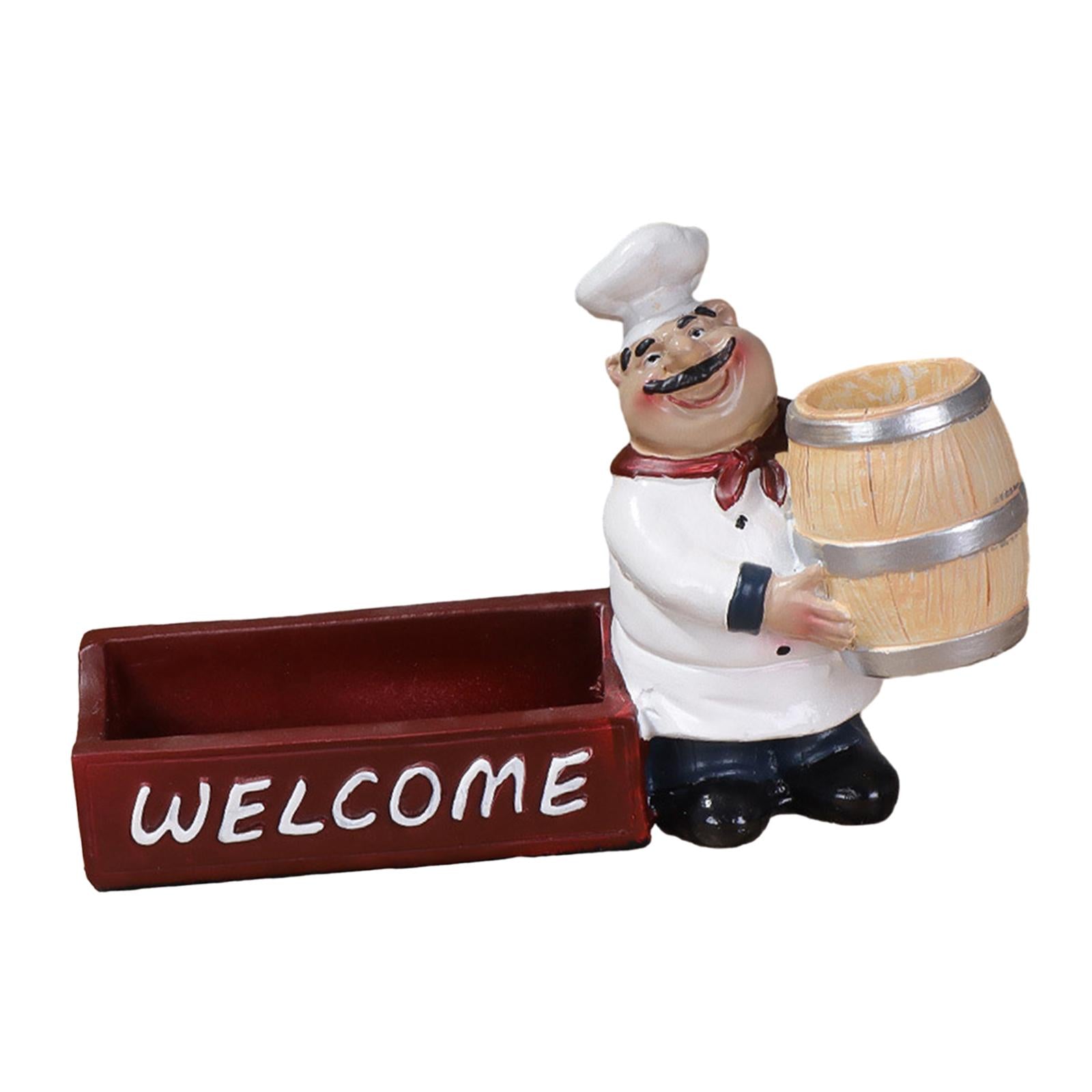 Chef Statue Craft Model Chef Sculpture for Restaurant Counter Top Shop Decor Style G