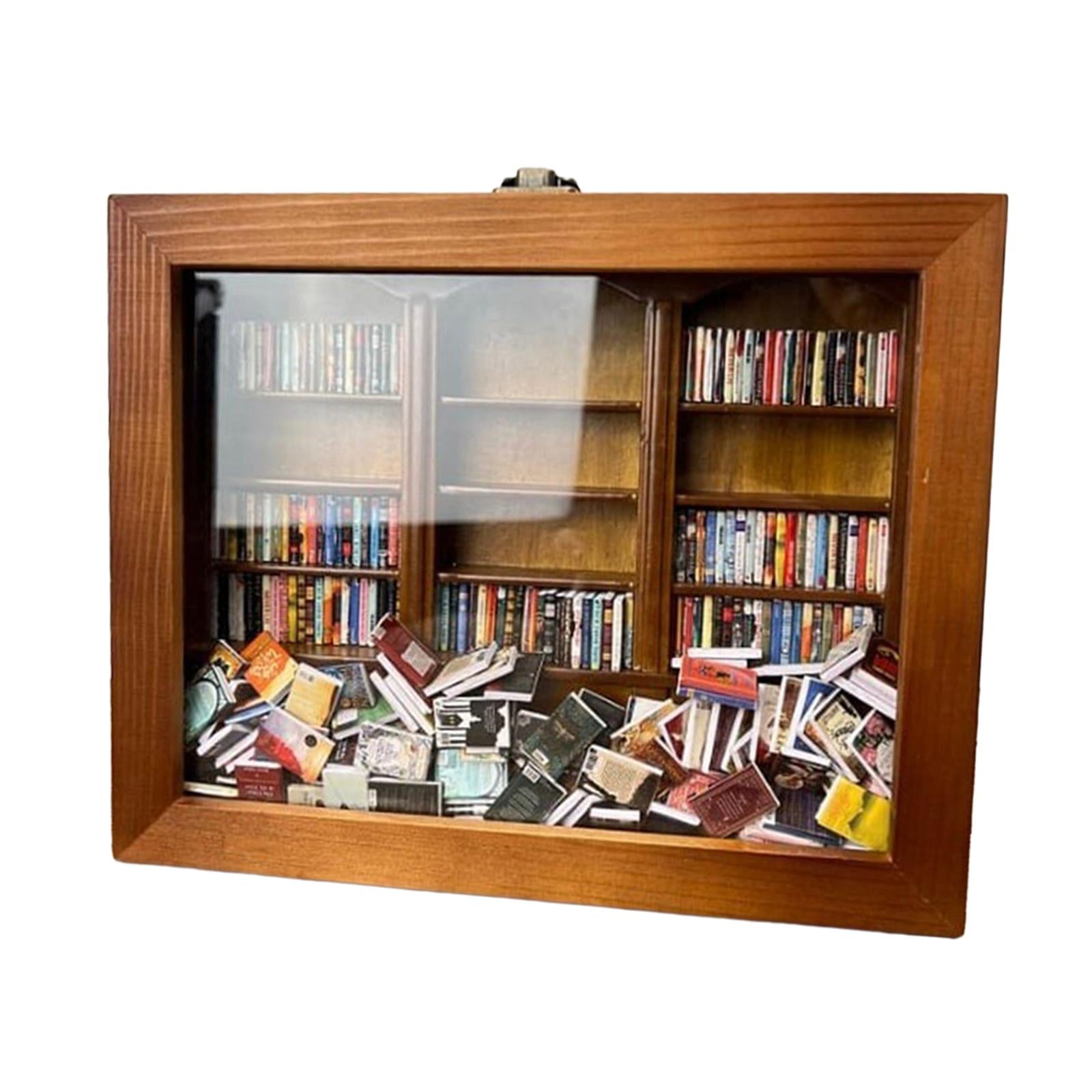 Shaking Bookshelf Home Decor Wood Reading Ornament for Bookworm Teacher