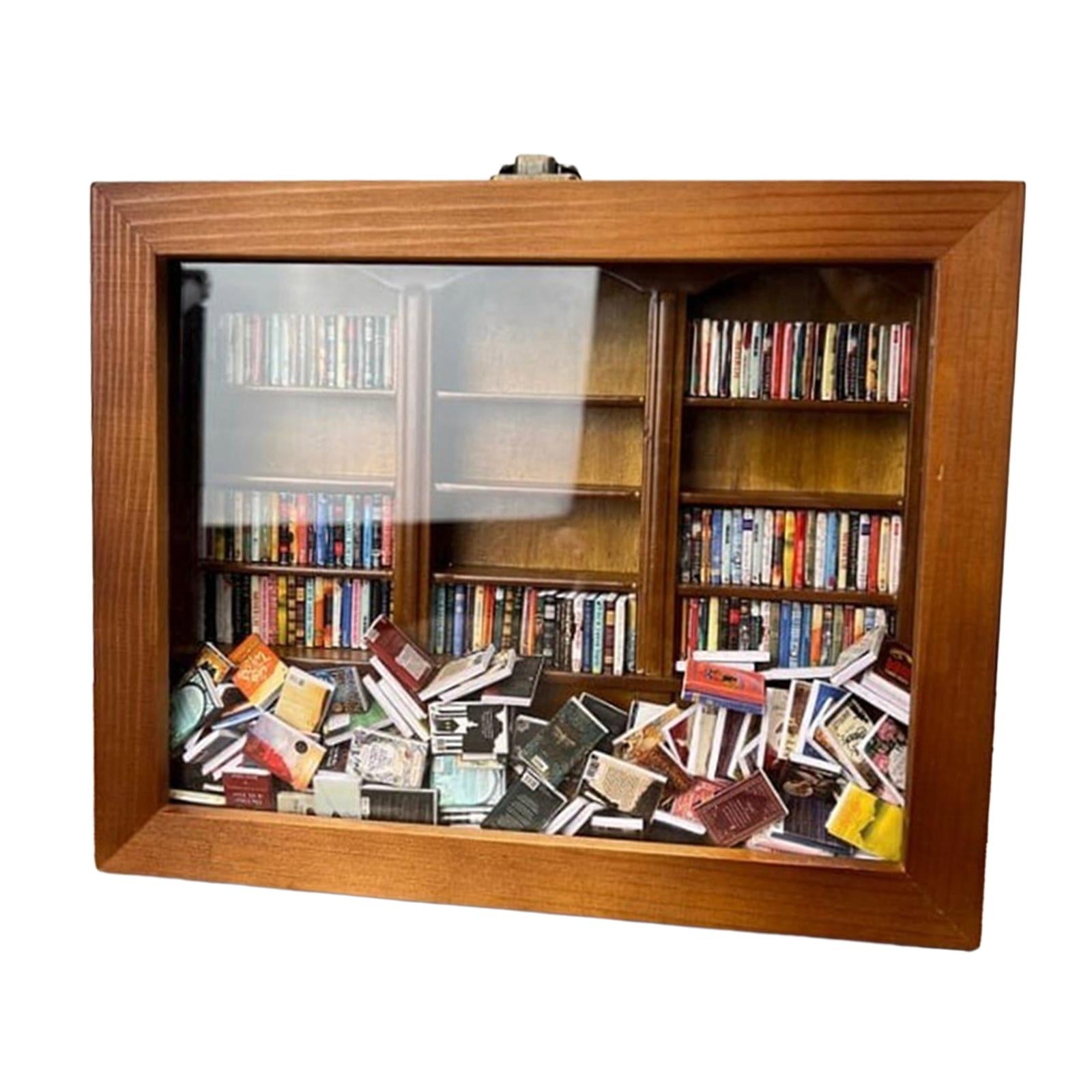 Shaking Bookshelf Home Decor Wood Reading Ornament for Bookworm Teacher
