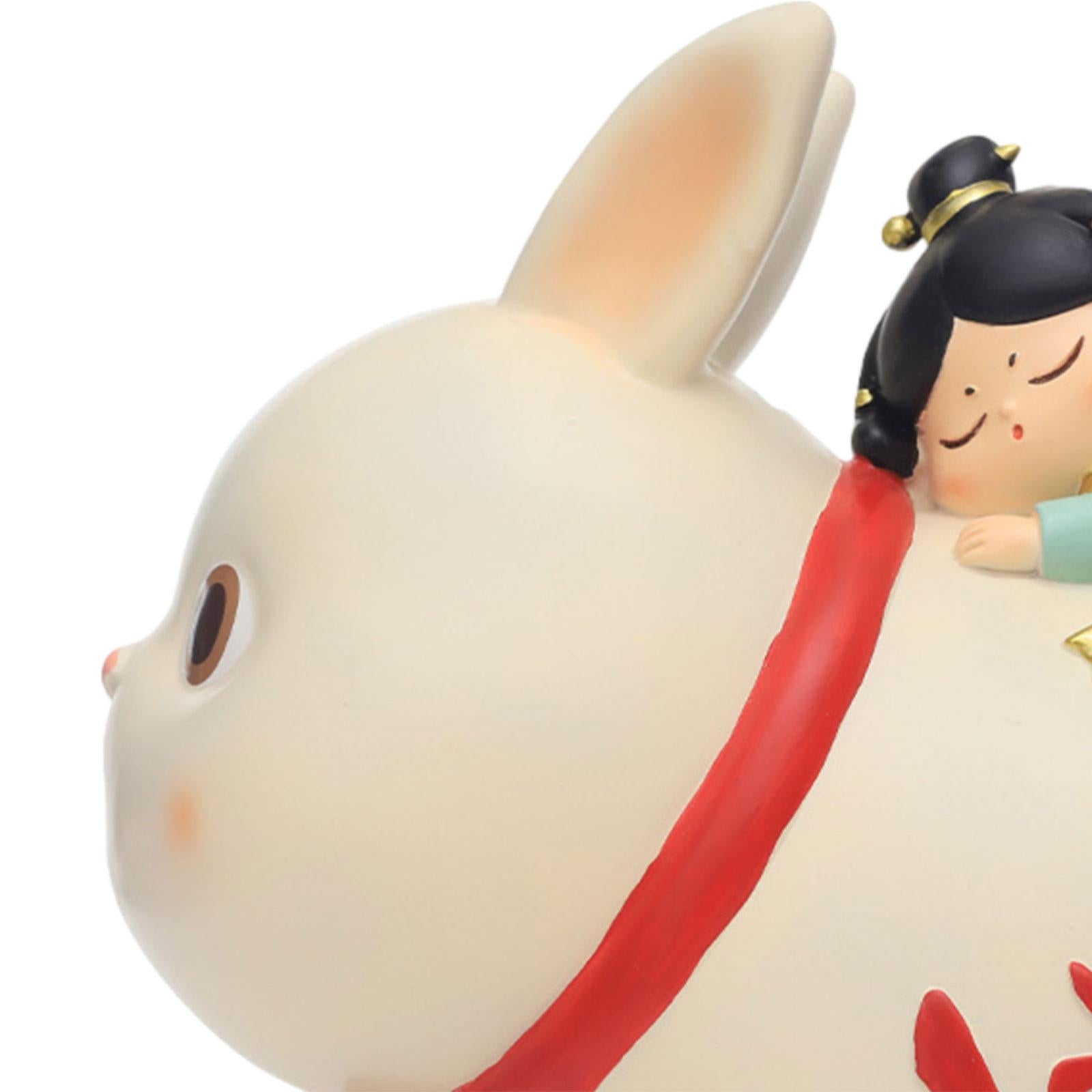 Resin Rabbit Figurine Piggy Bank Exquisite Delicate Decorative Rabbit Statue