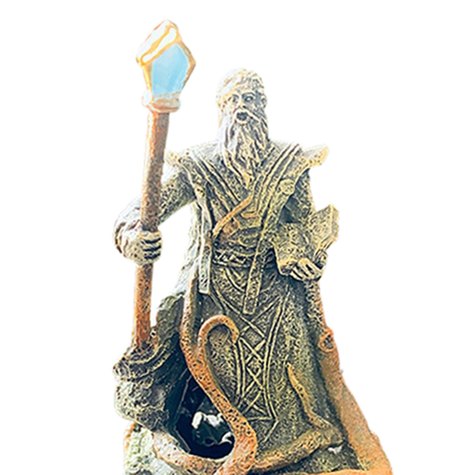Aquarium Decoration Mage Figurine Fish Tank Decoration for Balcony Lawn Yard