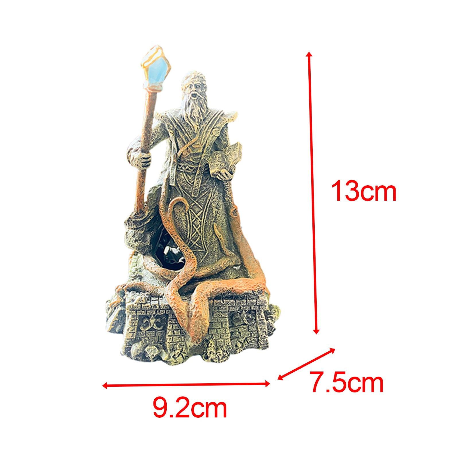 Aquarium Decoration Mage Figurine Fish Tank Decoration for Balcony Lawn Yard
