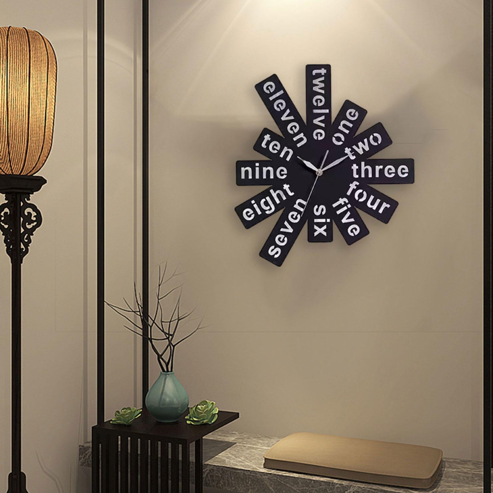Creative Wall Clock Easy to Read Silent Wall Clock for Farmhouse Home Office