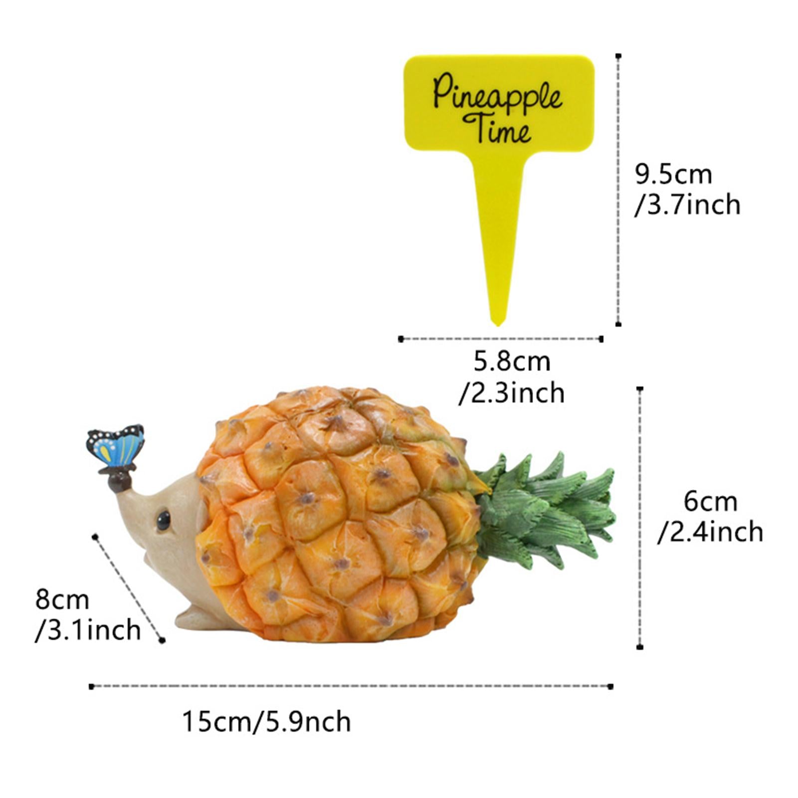 Pineapple Hedgehog Figurine Decorative for Balcony Bookshelf Flowerpot Decor