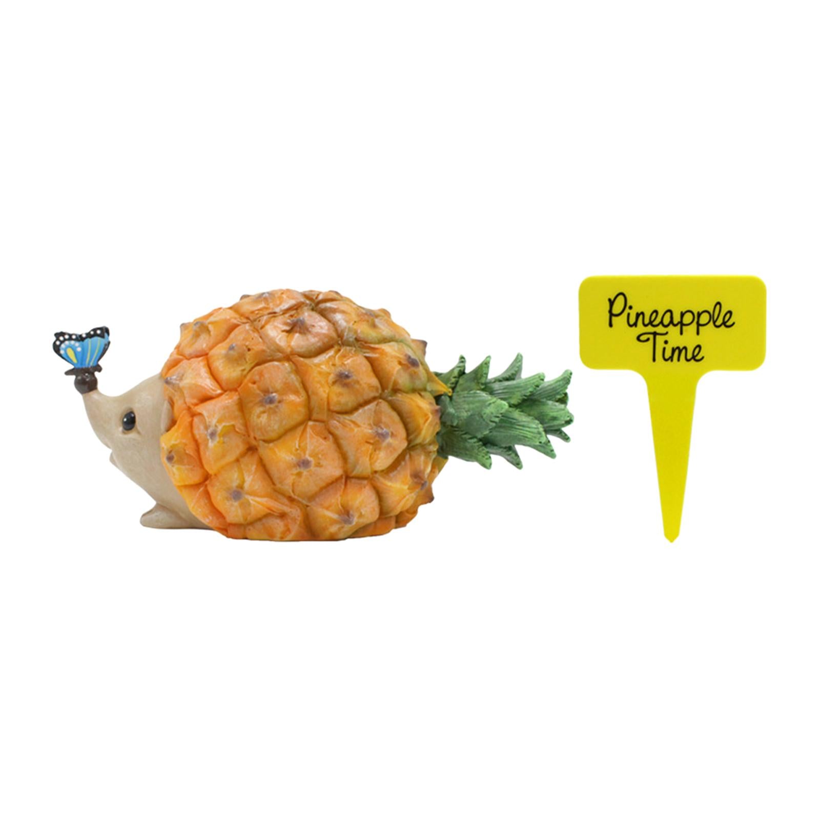 Pineapple Hedgehog Figurine Decorative for Balcony Bookshelf Flowerpot Decor