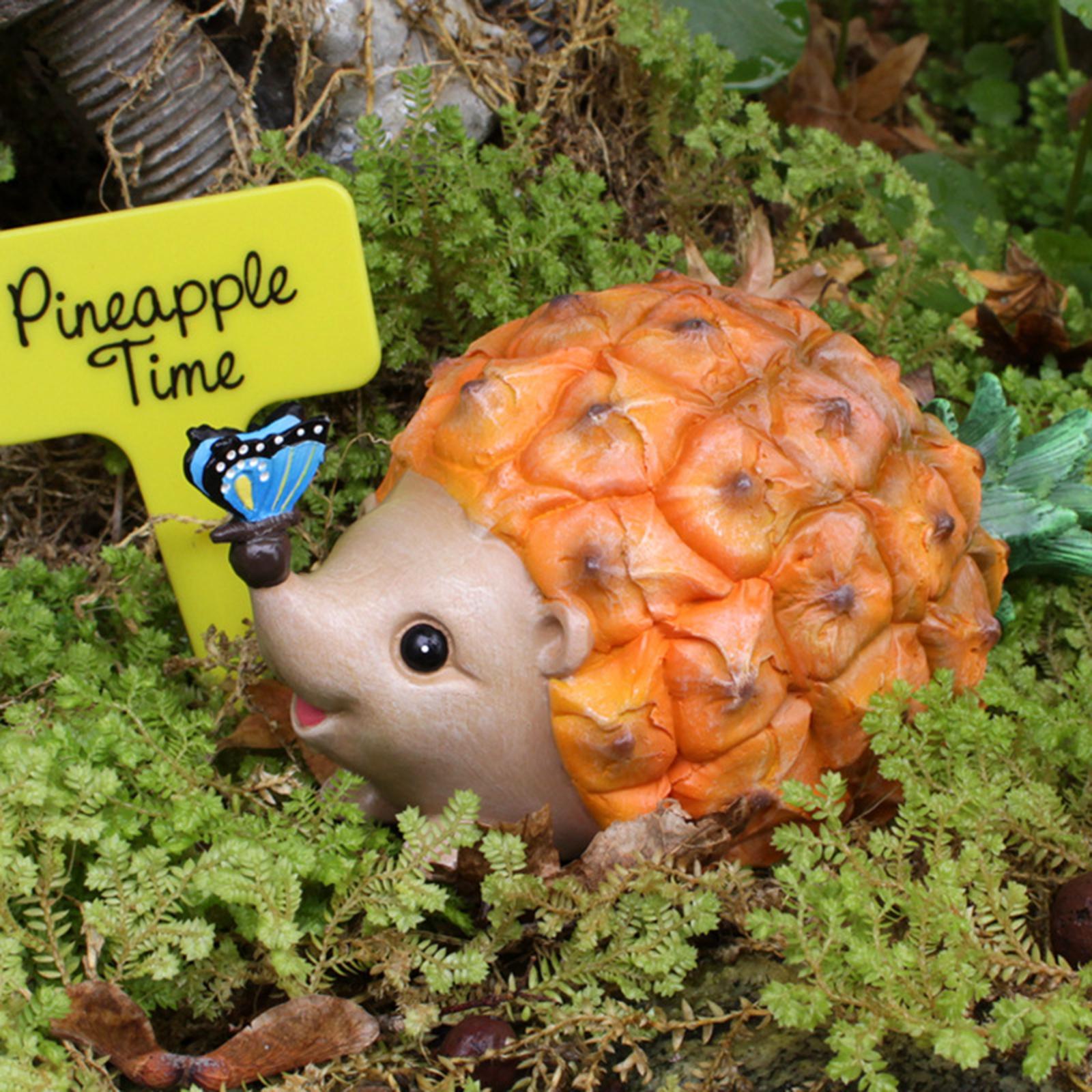 Pineapple Hedgehog Figurine Decorative for Balcony Bookshelf Flowerpot Decor