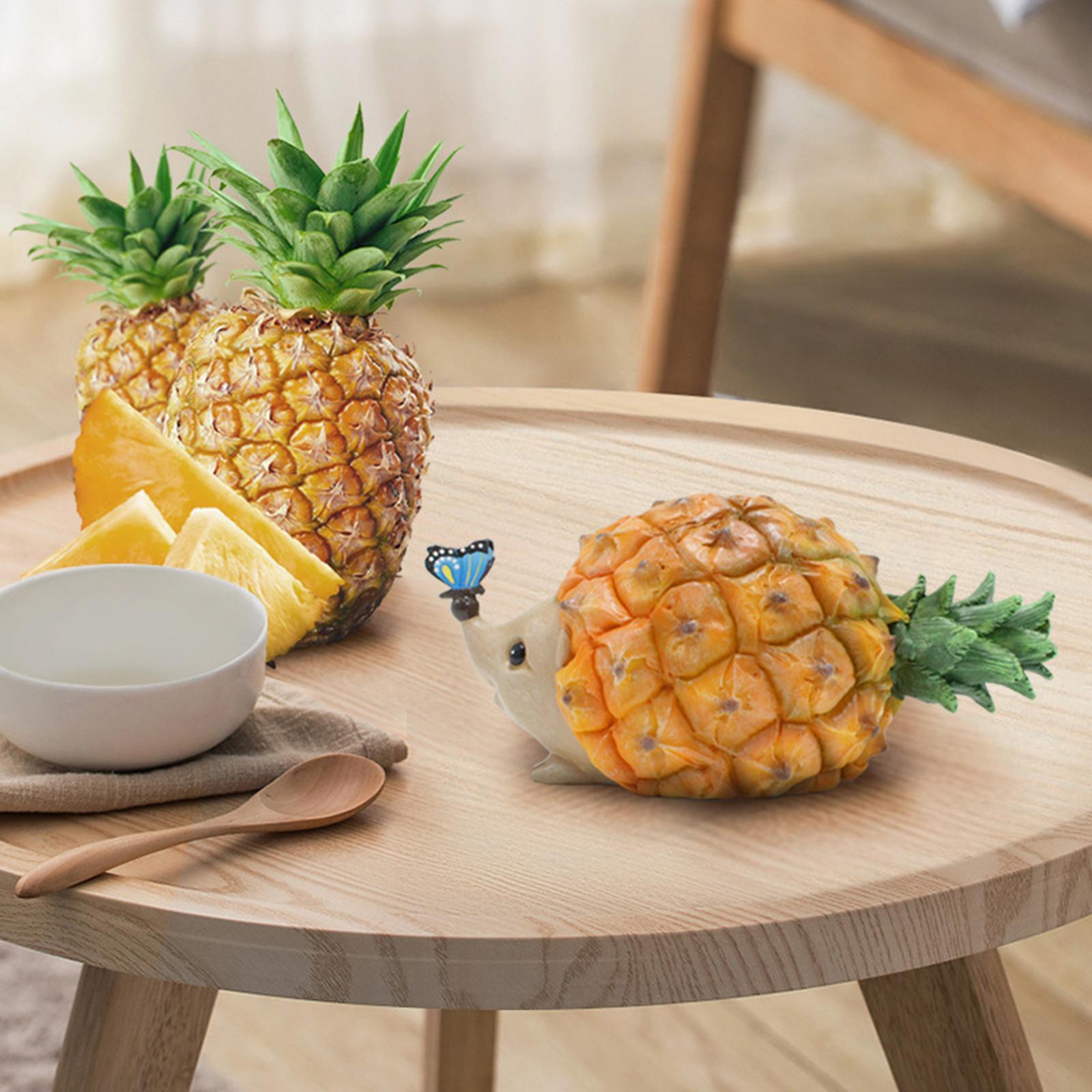 Pineapple Hedgehog Figurine Decorative for Balcony Bookshelf Flowerpot Decor