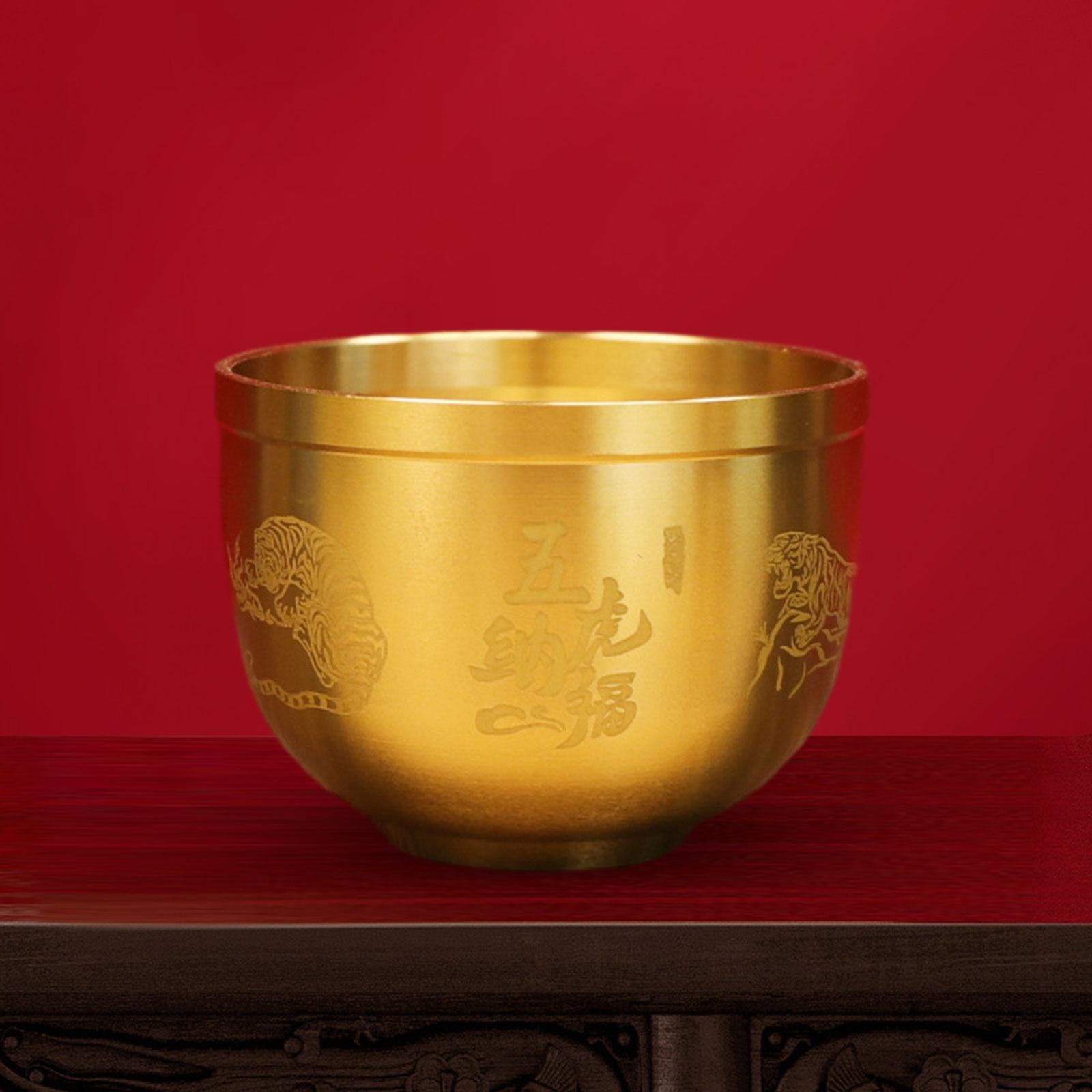 Brass Feng Shui Bowl Retro Treasure Bowl for Spring Festival New Year Office
