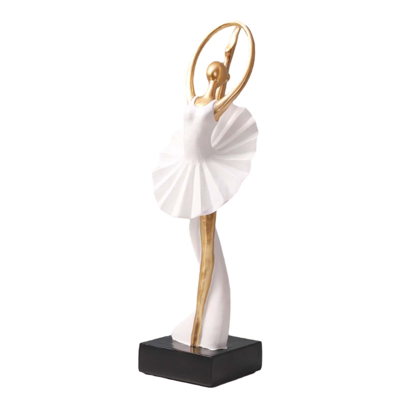 Ballerina Girl Figurine Statue Ornament for Bookshelf Living Room Decoration Style C