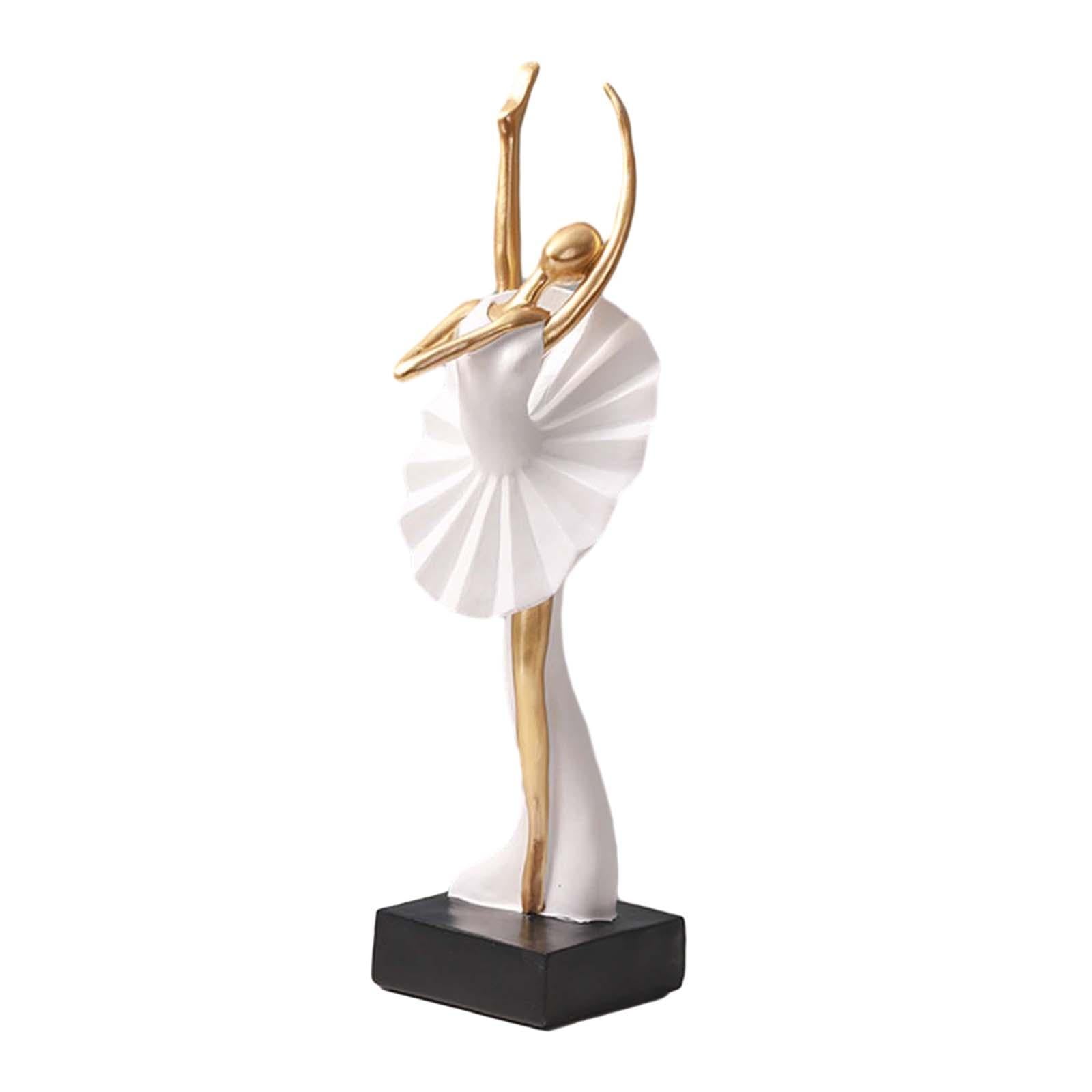 Ballerina Girl Figurine Statue Ornament for Bookshelf Living Room Decoration Style D